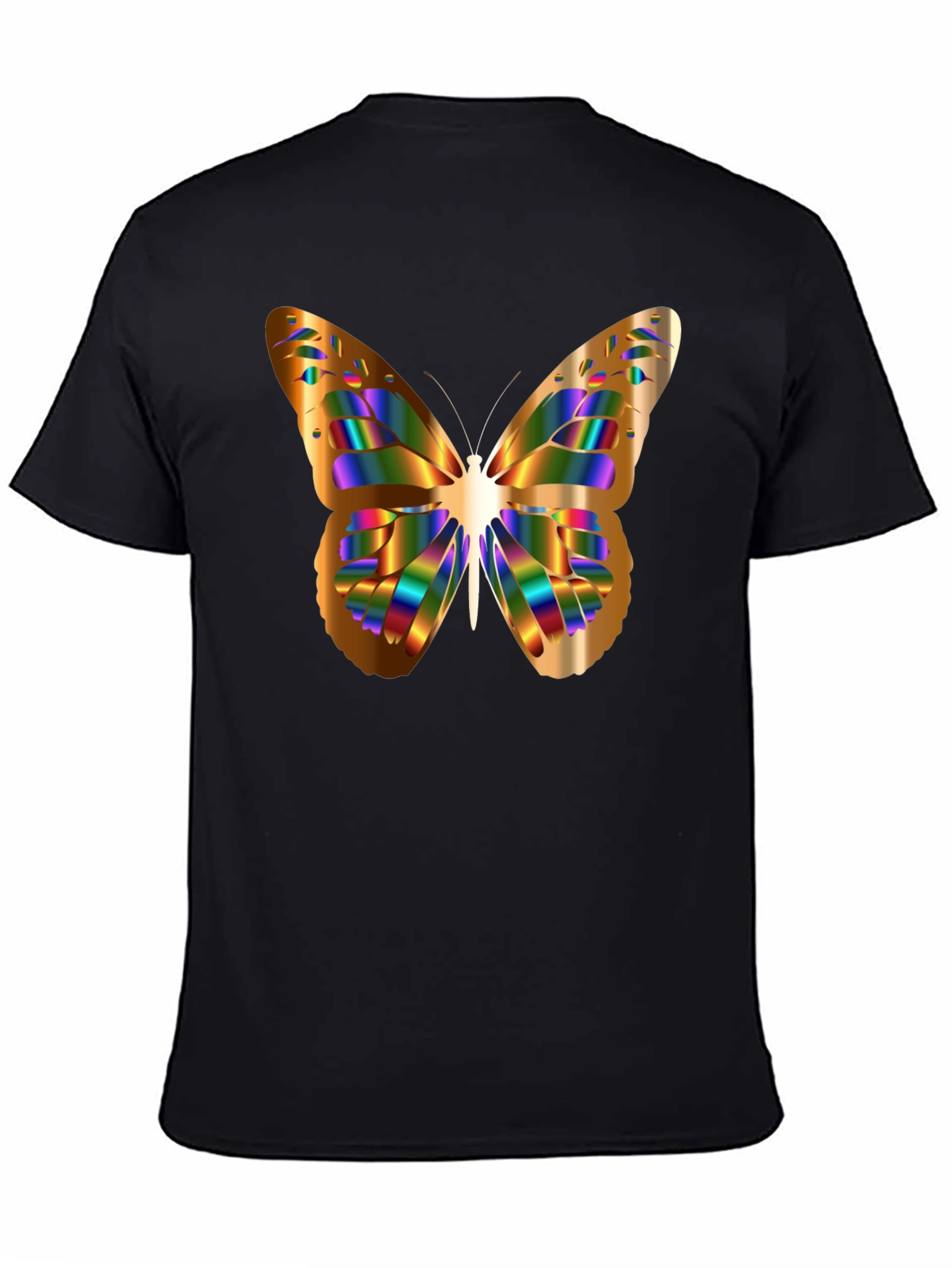 Butterfly Graphic Print Black T-Shirt