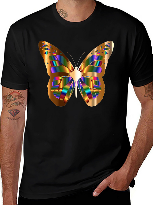 Butterfly Graphic Print Black T-Shirt