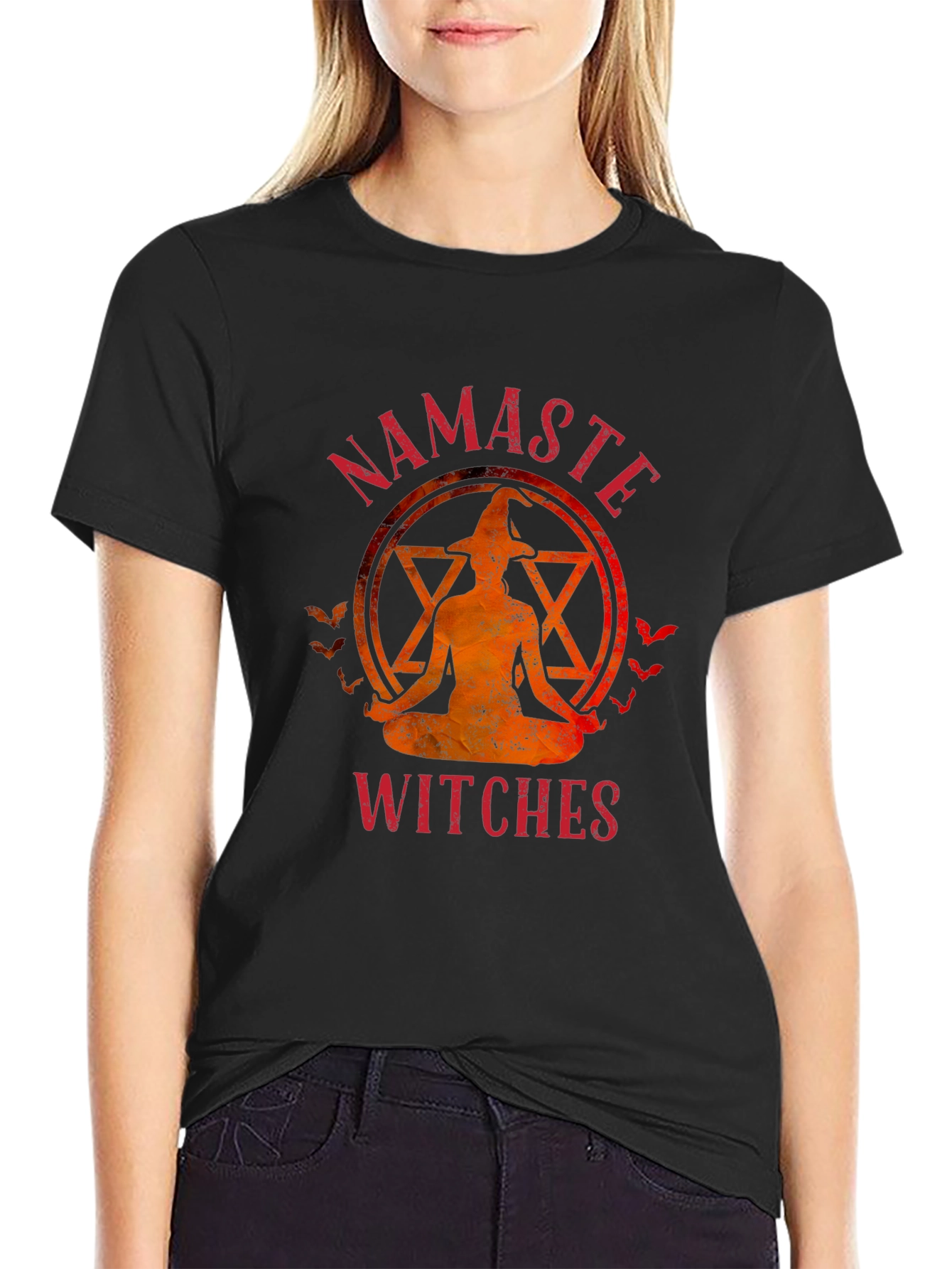 Namaste Witches T-Shirt Halloween Yoga Tee