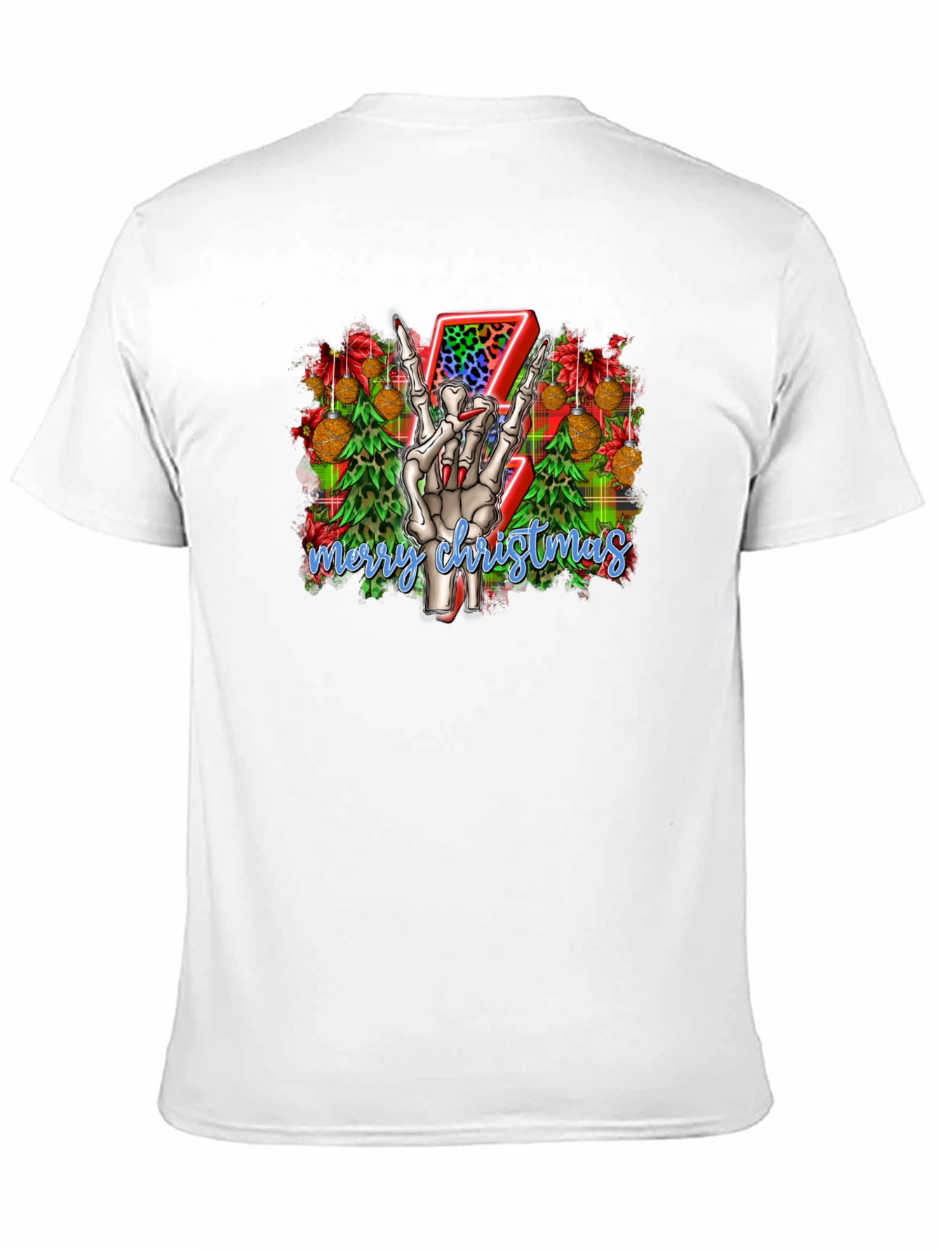 Rock On Skeleton Christmas T-Shirt