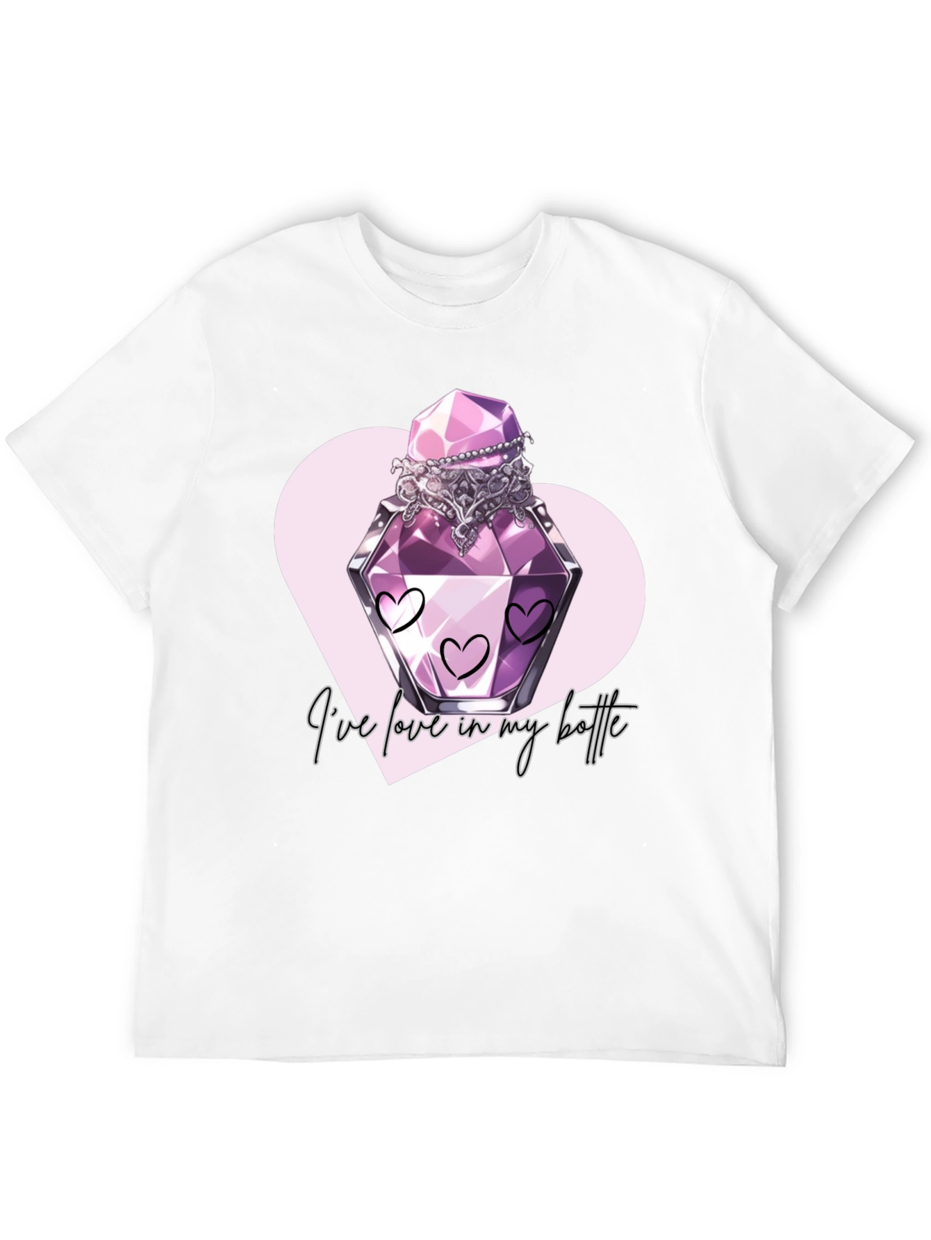 Love Potion T-Shirt - Romantic Heart Bottle Design