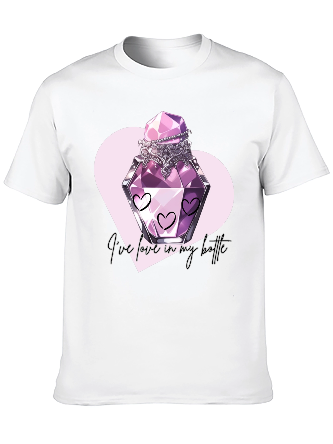 Love Potion T-Shirt - Romantic Heart Bottle Design