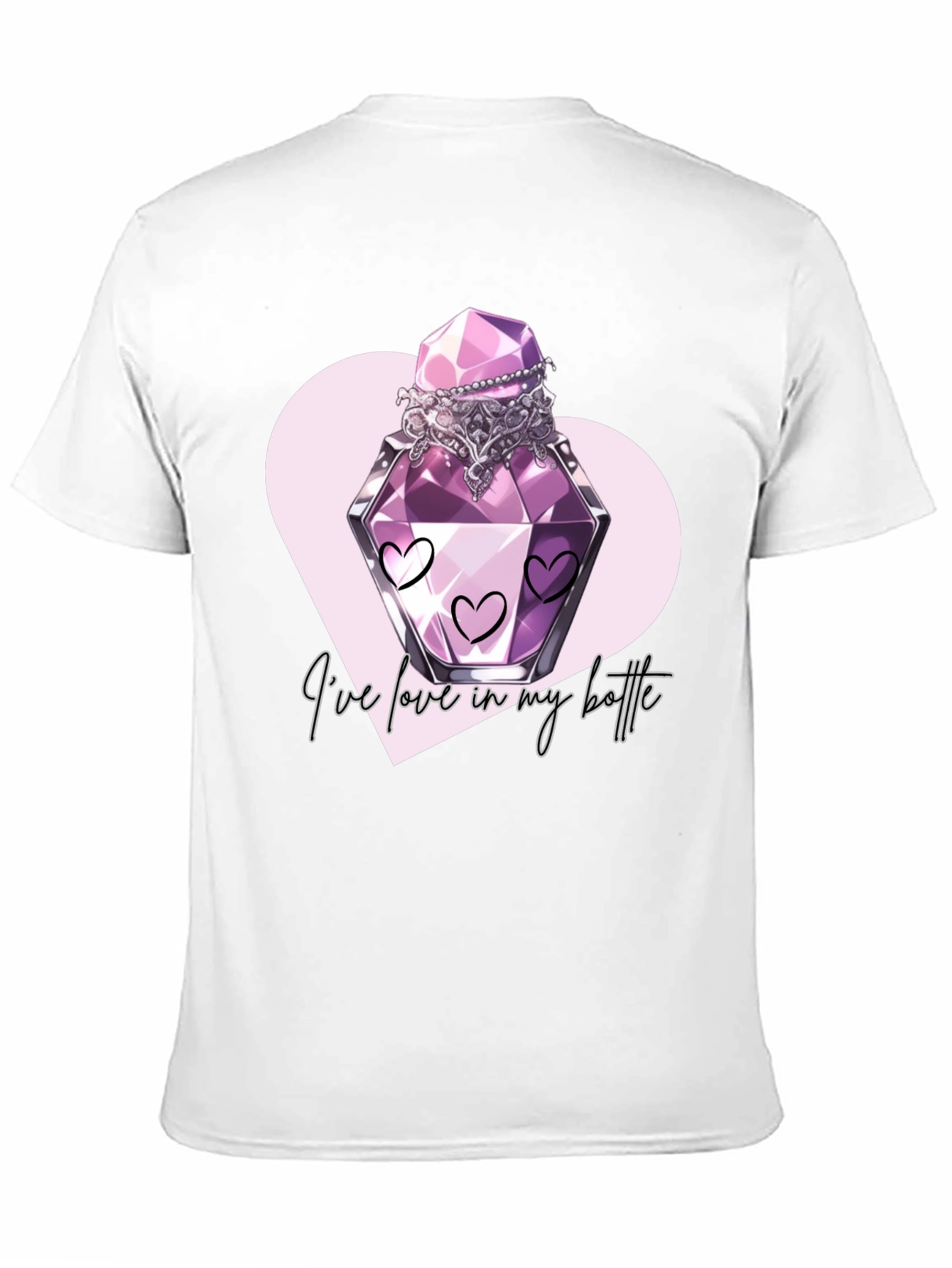 Love Potion T-Shirt - Romantic Heart Bottle Design