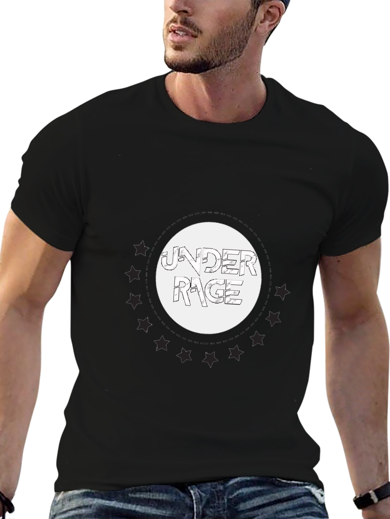 Under Rage Graphic Print Black T-Shirt