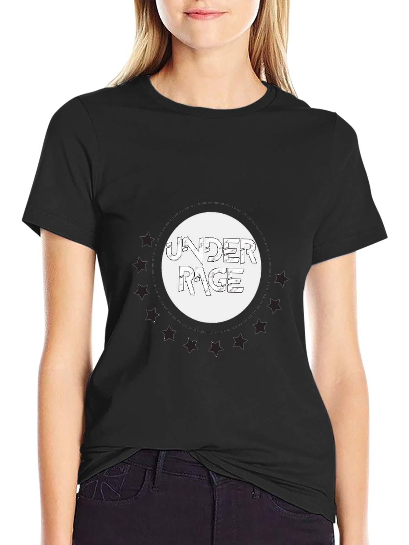Under Rage Graphic Print Black T-Shirt