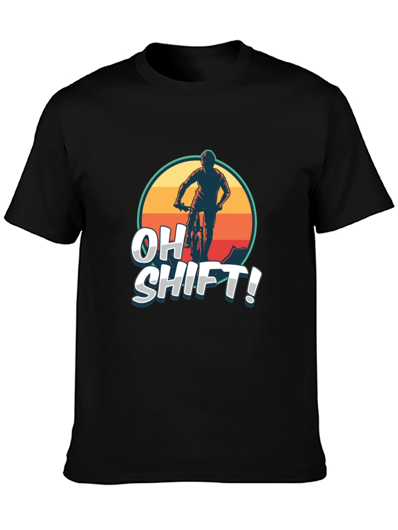 Oh Shift! Mountain Bike T-Shirt - Black