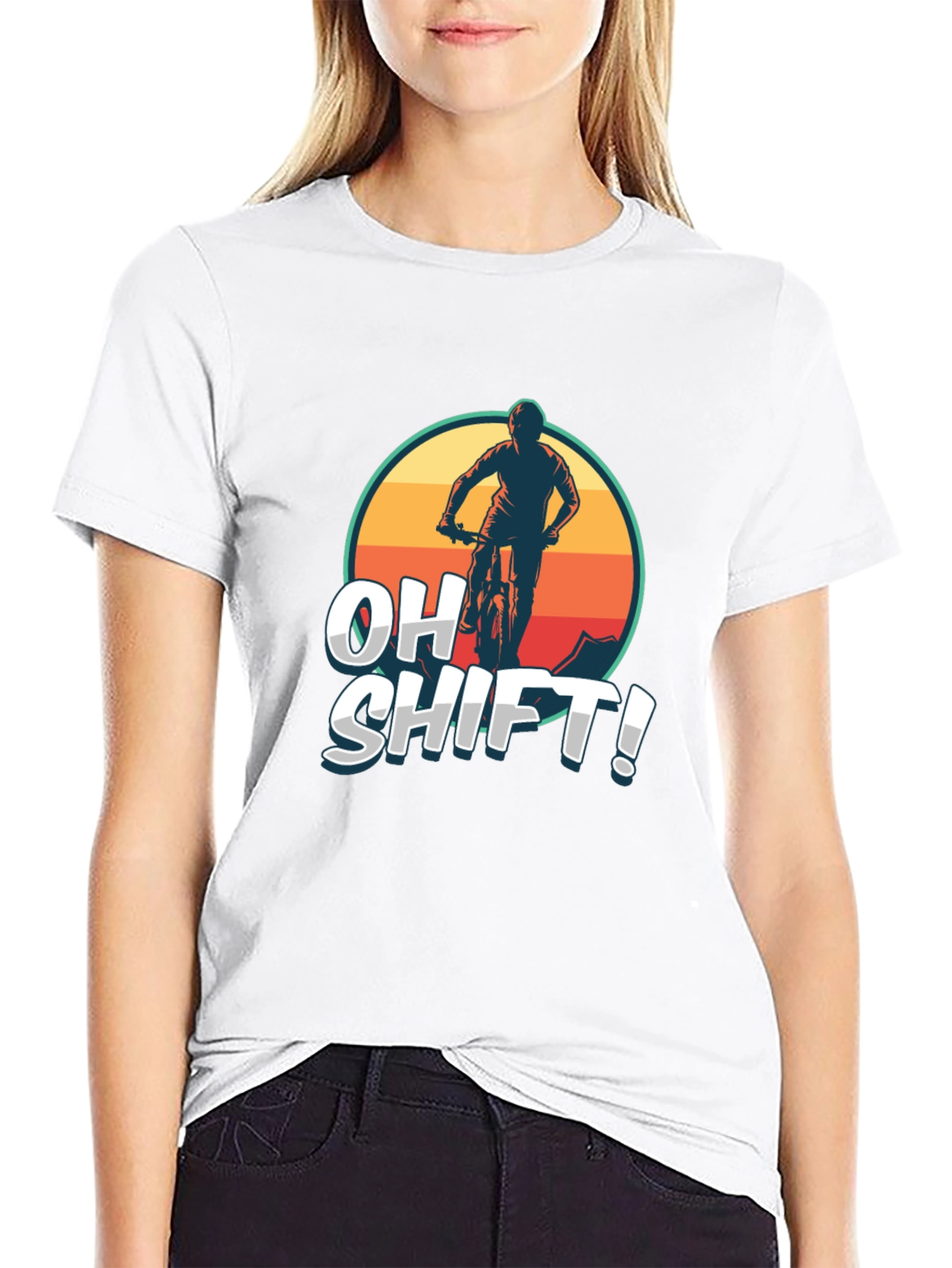 Oh Shift! Mountain Bike T-Shirt - Black