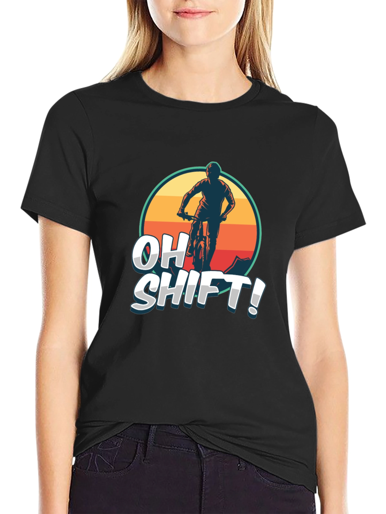 Oh Shift! Mountain Bike T-Shirt - Black
