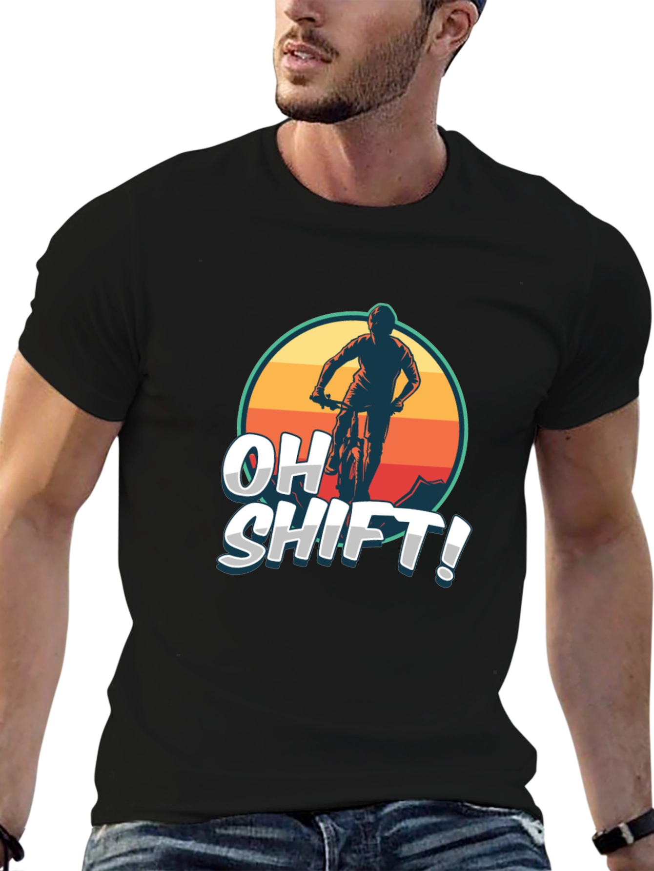 Oh Shift! Mountain Bike T-Shirt - Black
