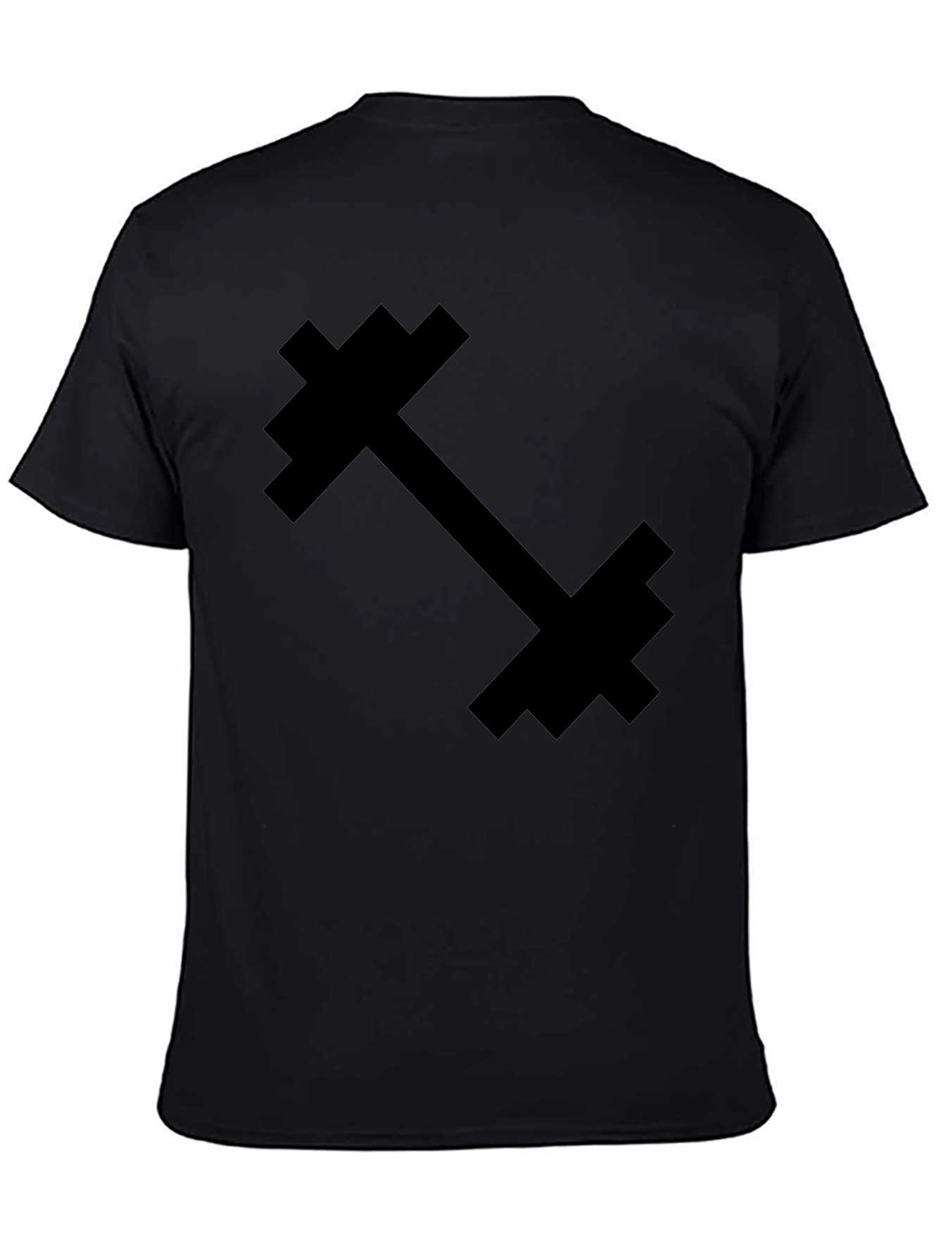 Pixel Dumbbell Graphic Tee - Black