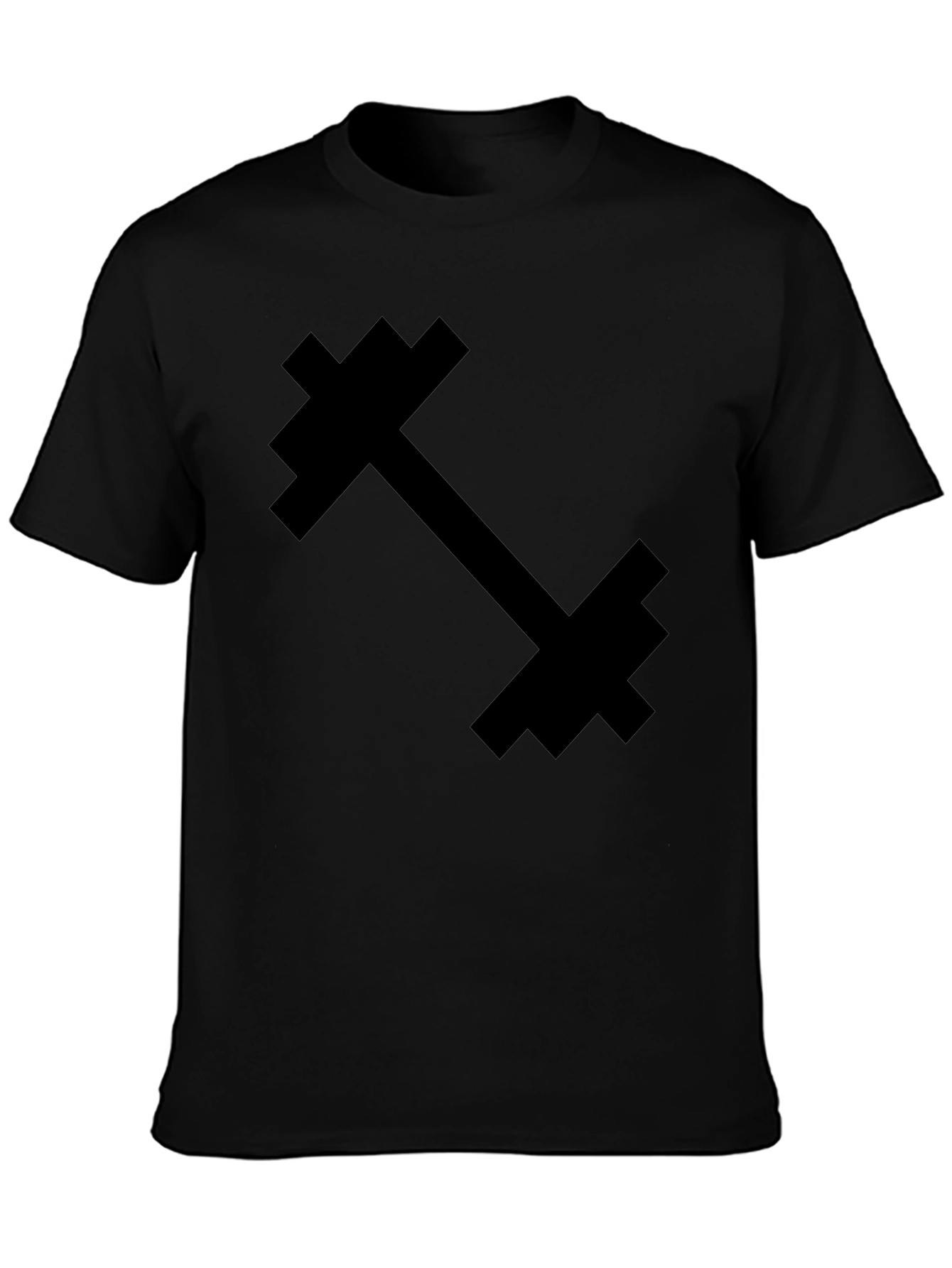 Pixel Dumbbell Graphic Tee - Black