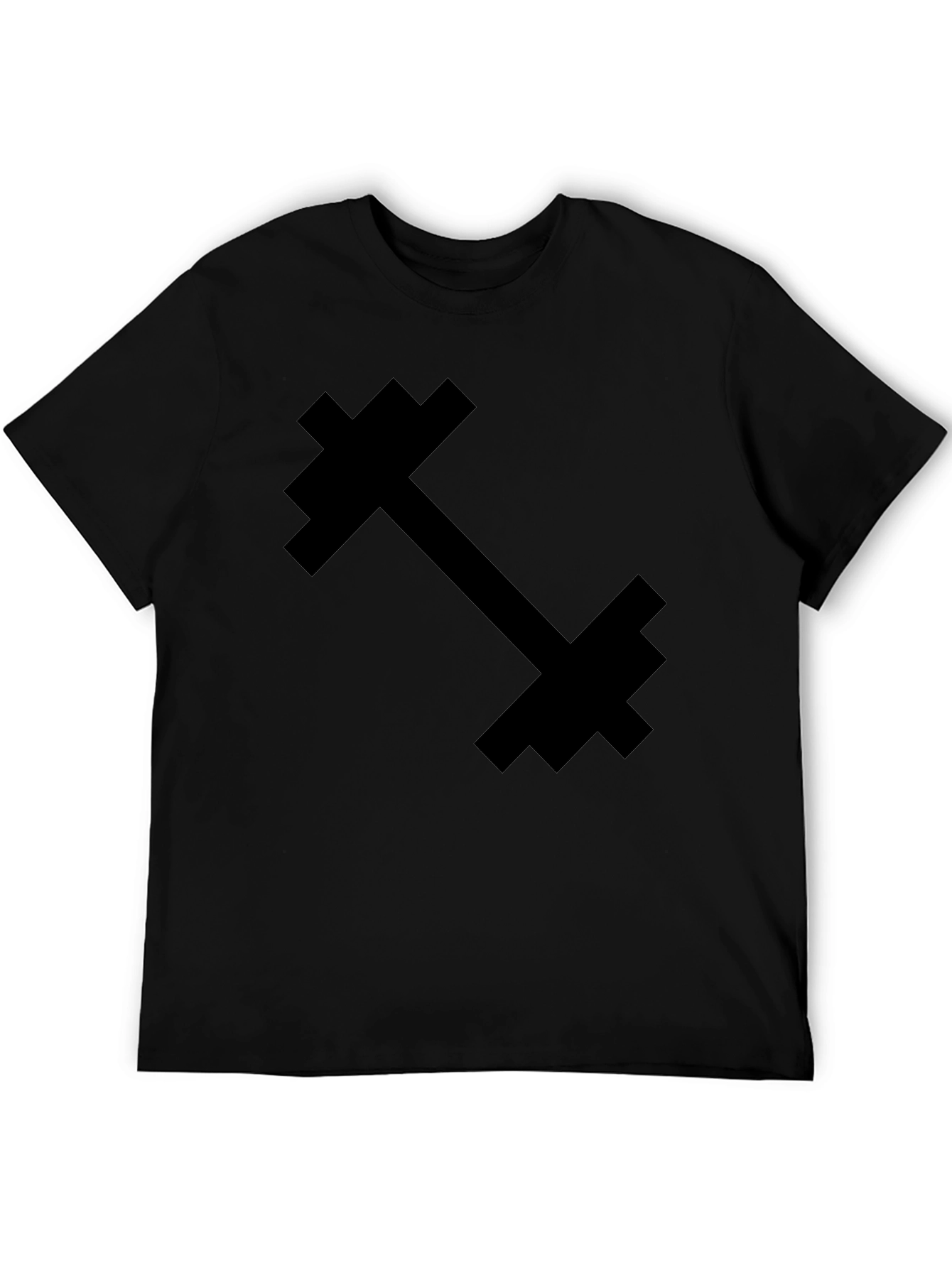 Pixel Dumbbell Graphic Tee - Black