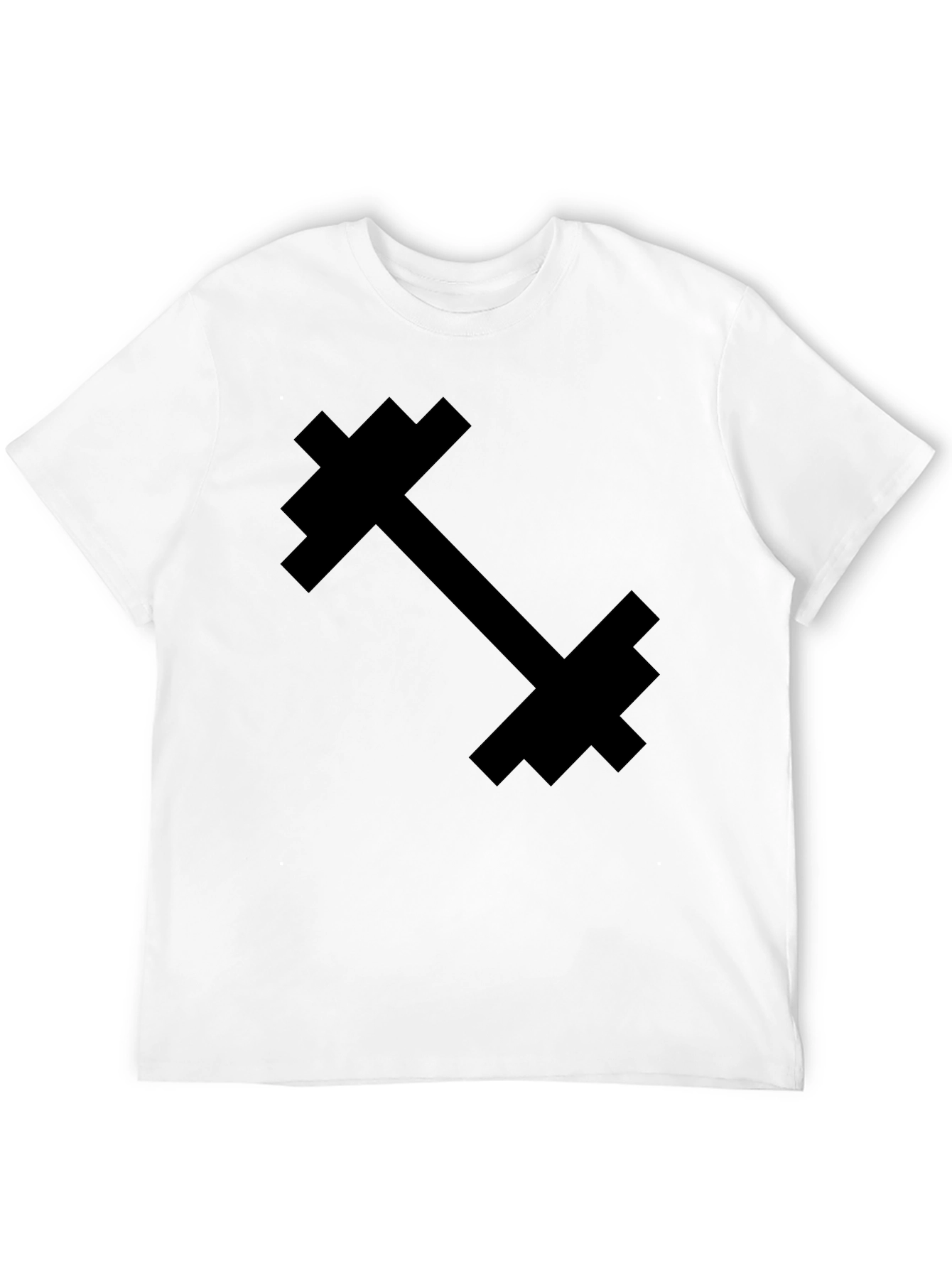 Pixel Dumbbell Graphic Tee - Black