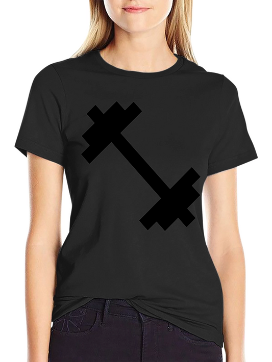 Pixel Dumbbell Graphic Tee - Black