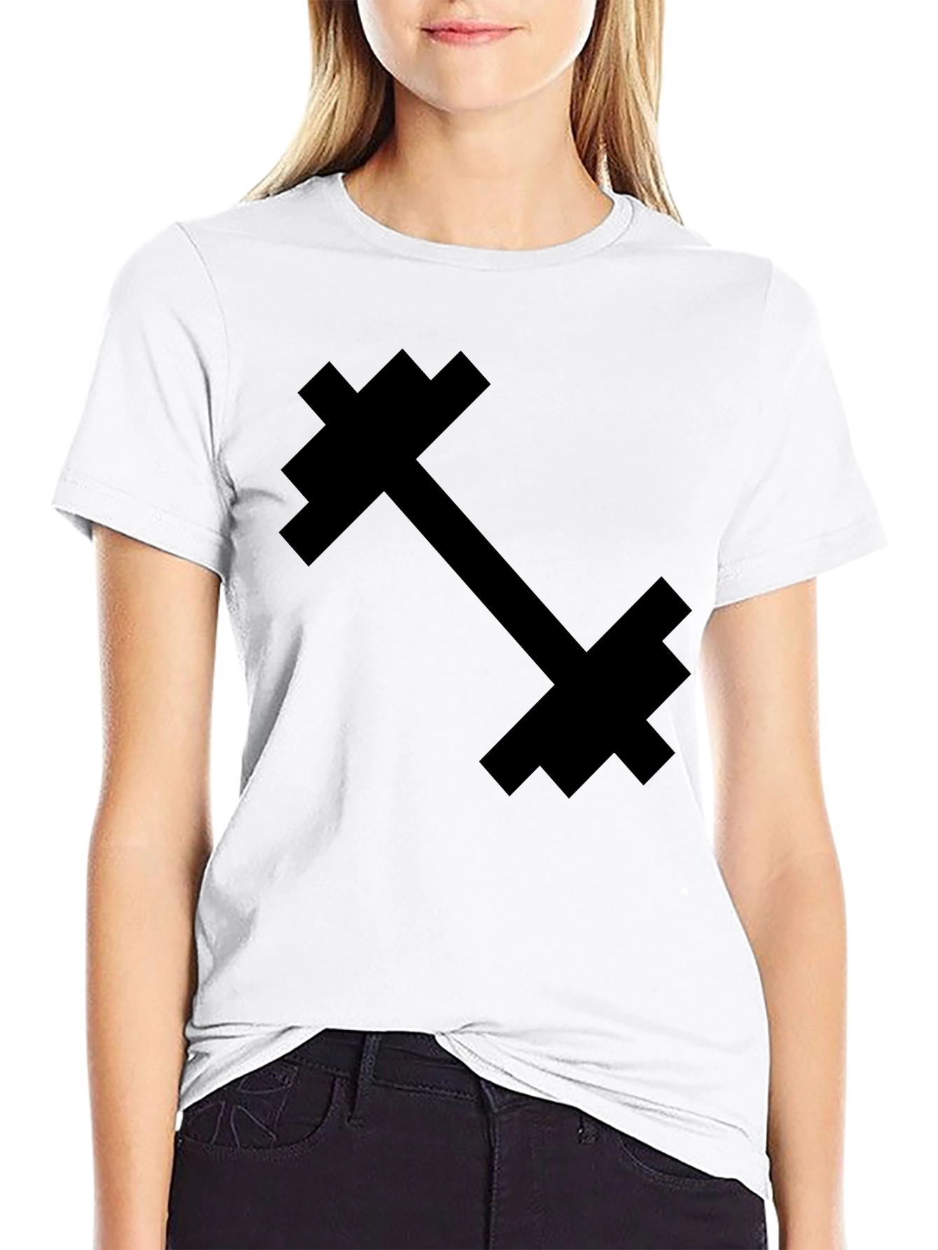 Pixel Dumbbell Graphic Tee - Black
