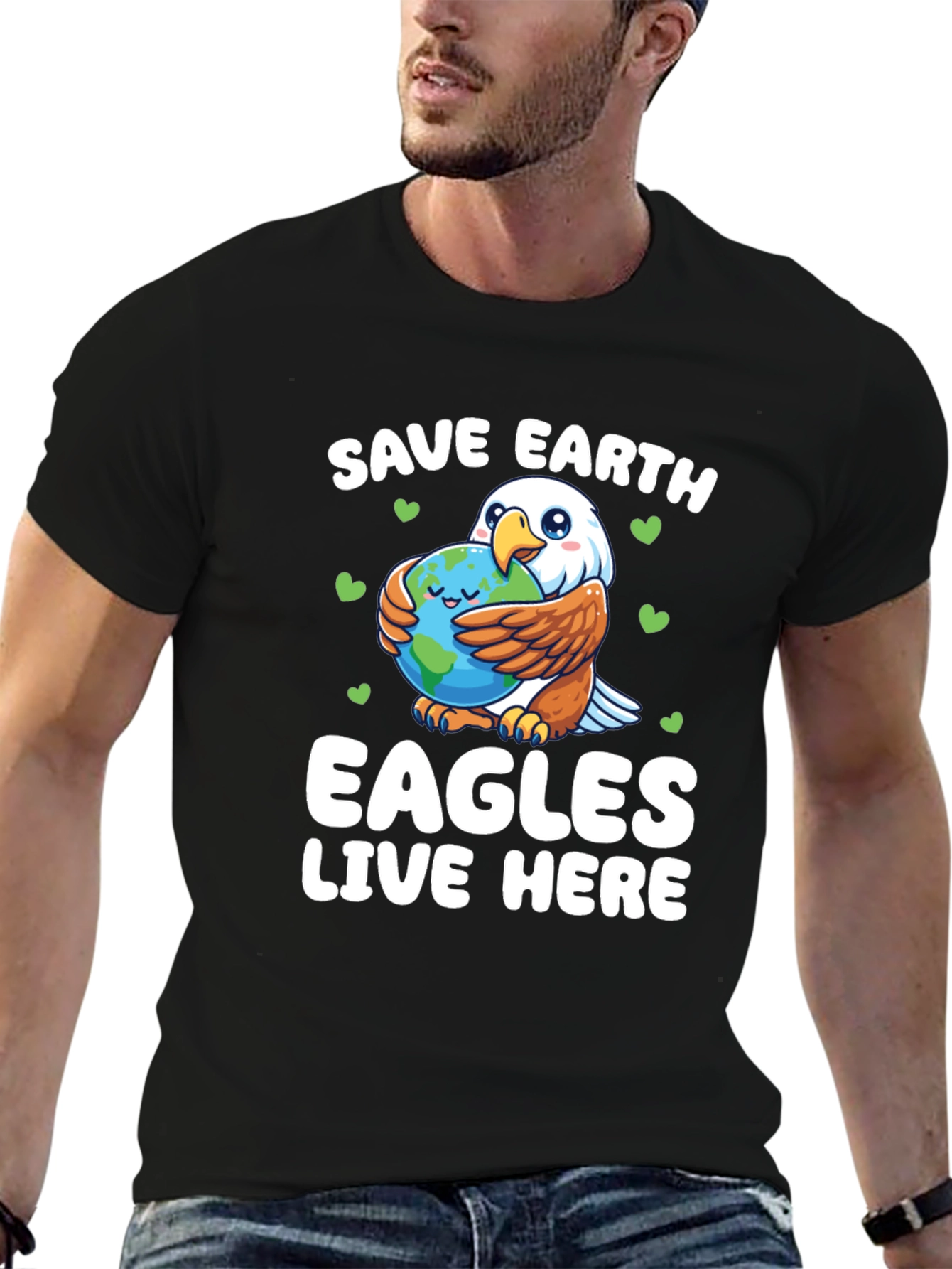Save Earth Eagles Live Here Graphic T-Shirt