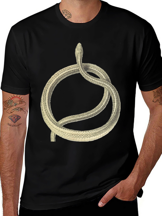Ouroboros Snake Graphic Tee - Black Cotton T-Shirt