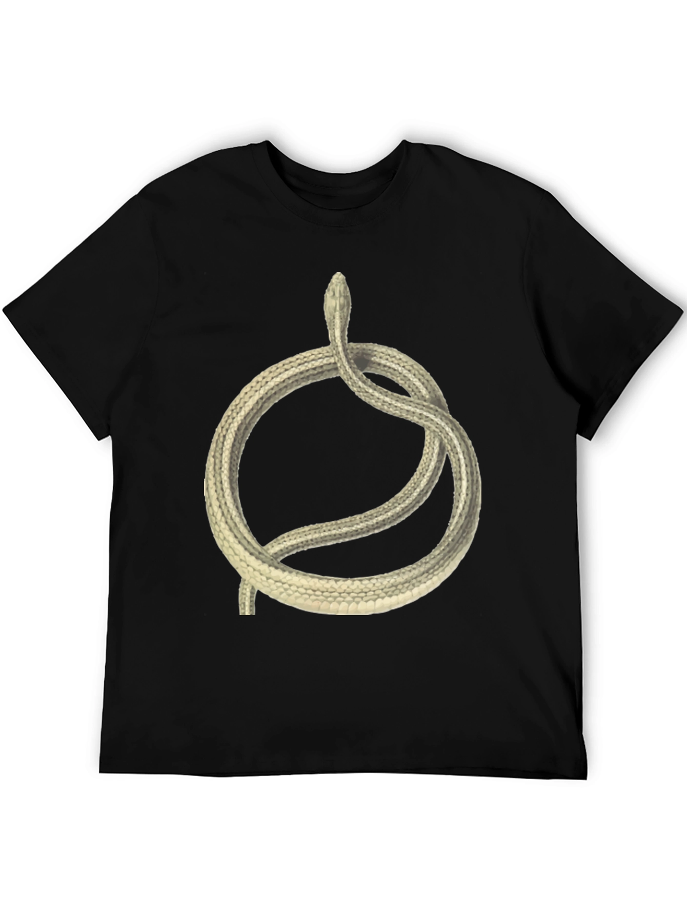 Ouroboros Snake Graphic Tee - Black Cotton T-Shirt