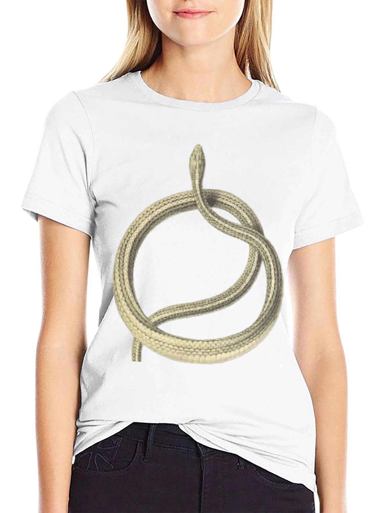 Ouroboros Snake Graphic Tee - Black Cotton T-Shirt