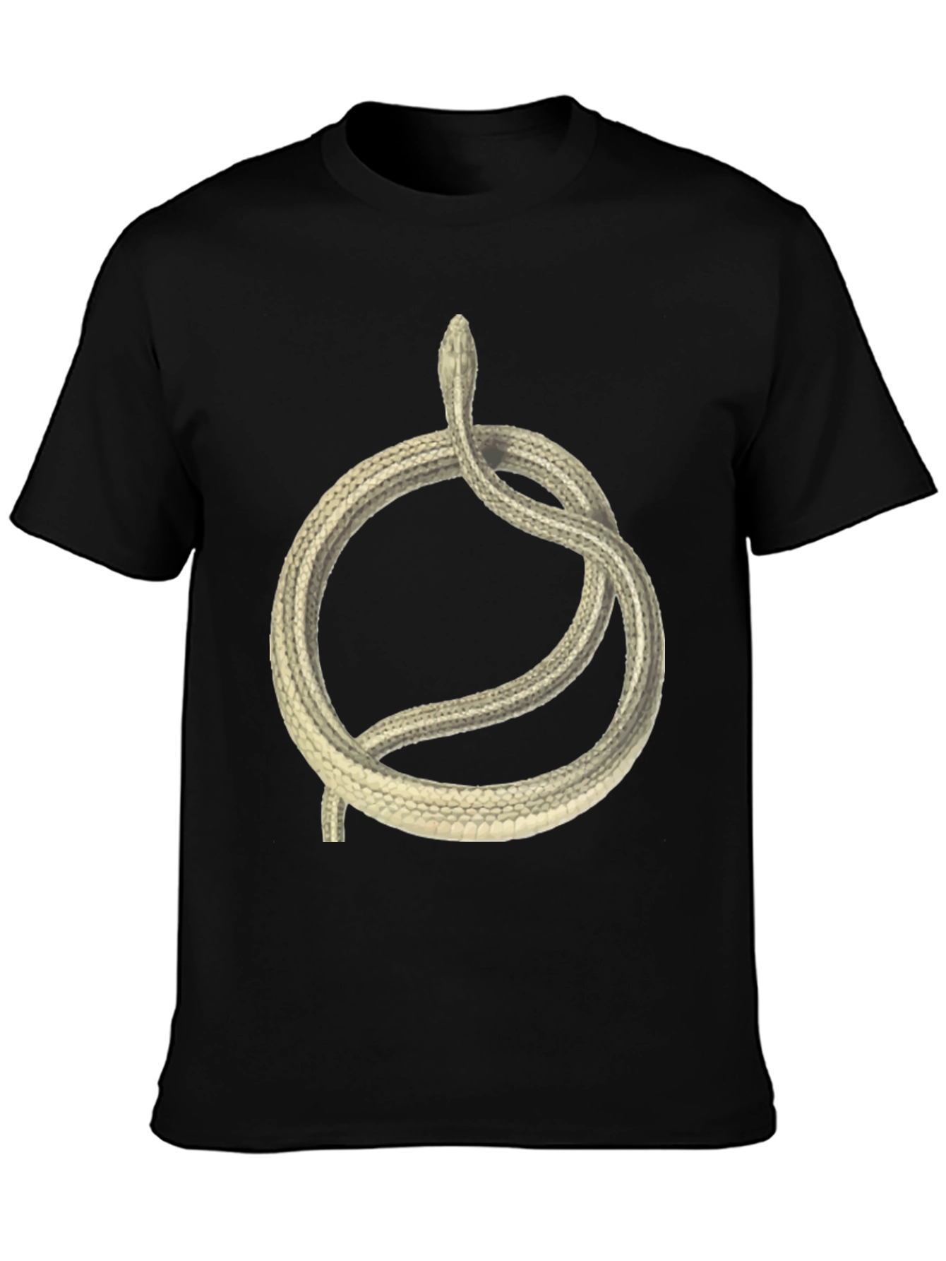 Ouroboros Snake Graphic Tee - Black Cotton T-Shirt