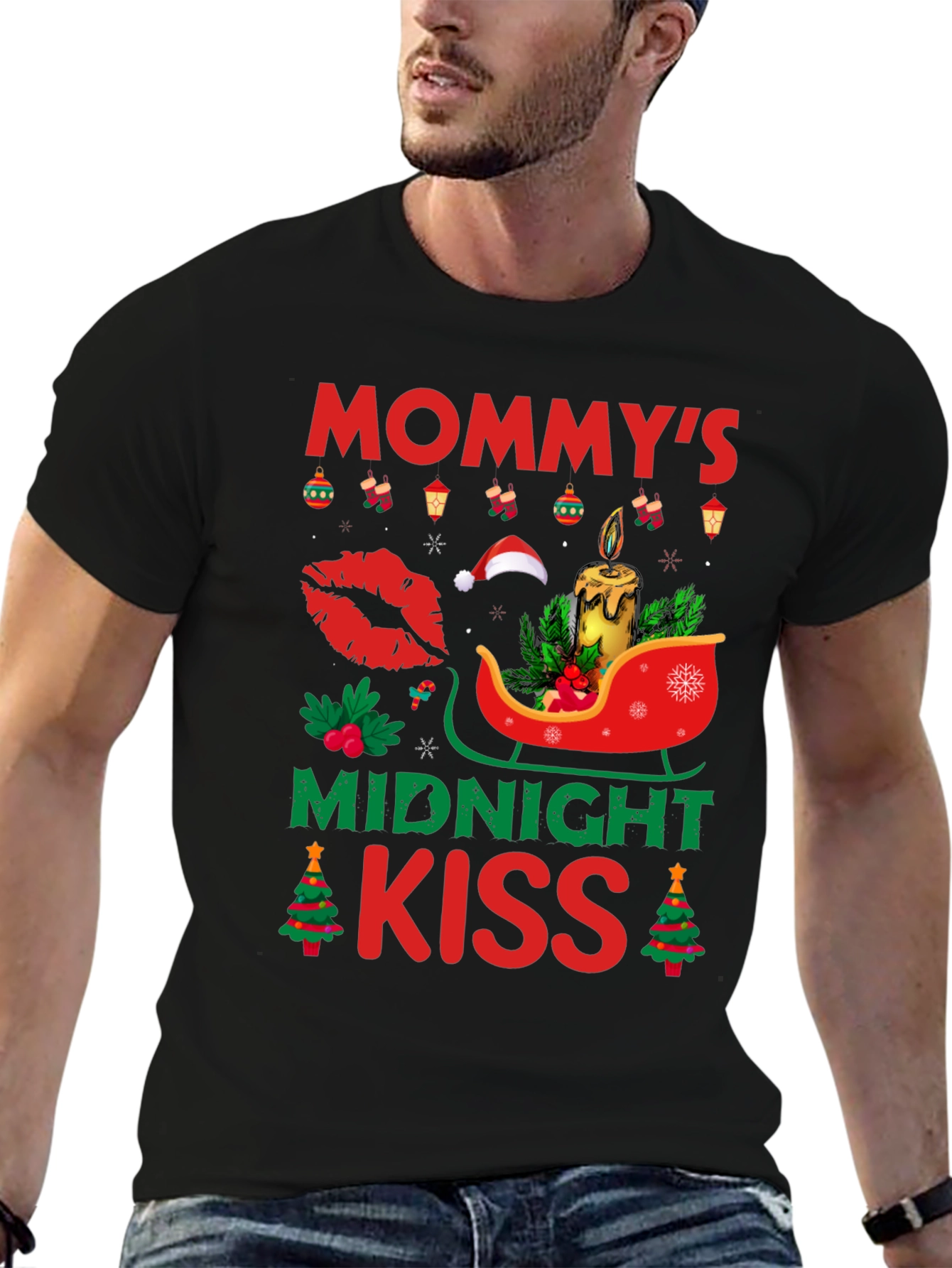 Mommys Midnight Kiss Christmas T-Shirt