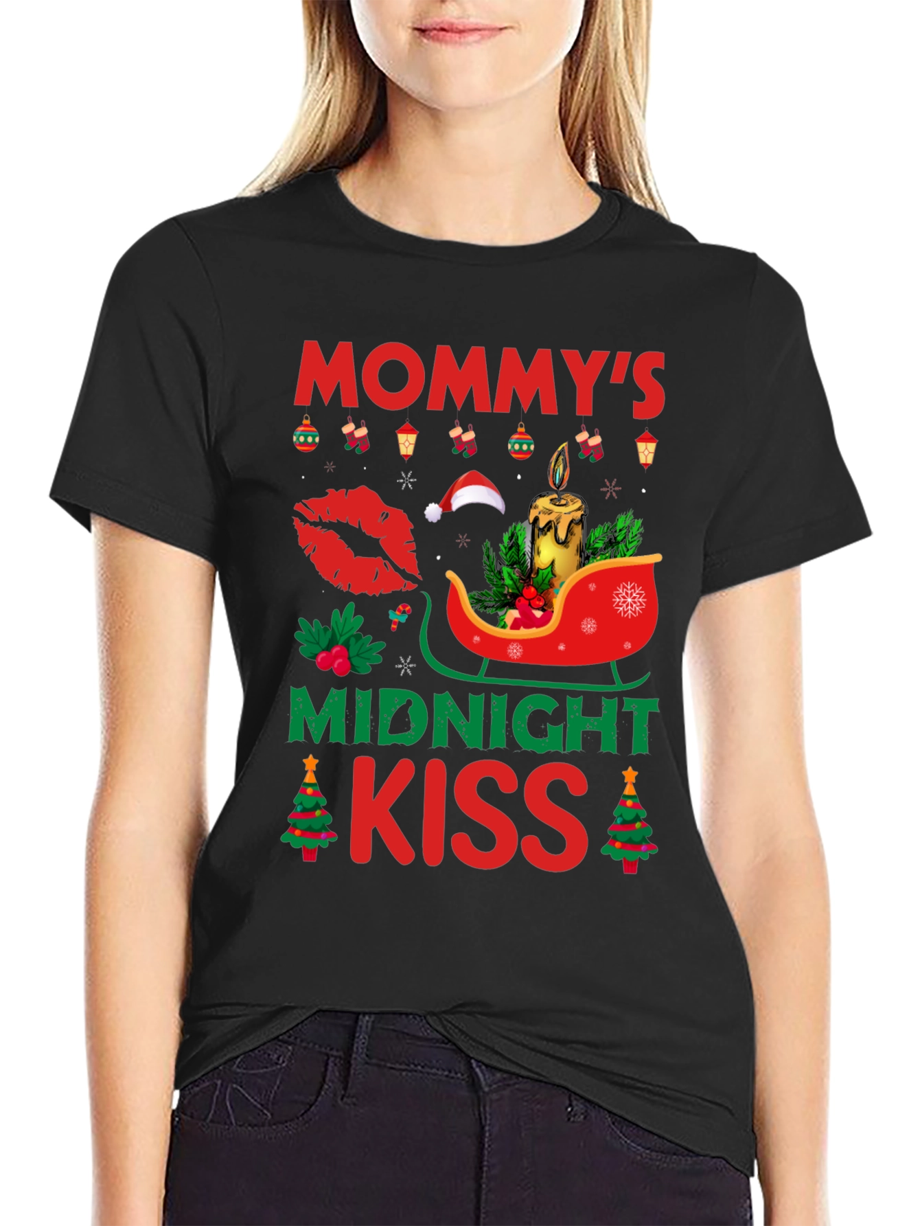 Mommys Midnight Kiss Christmas T-Shirt