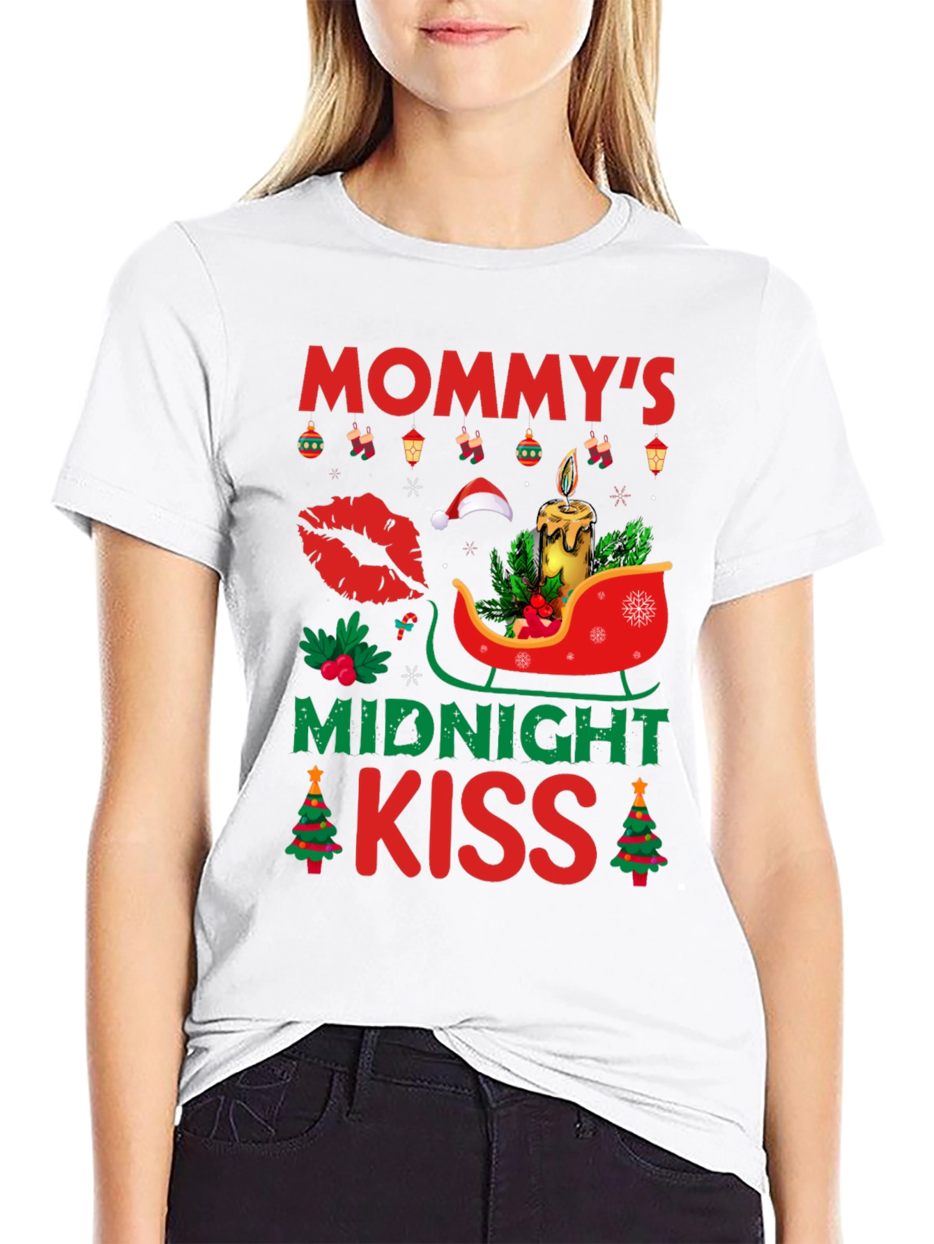 Mommys Midnight Kiss Christmas T-Shirt