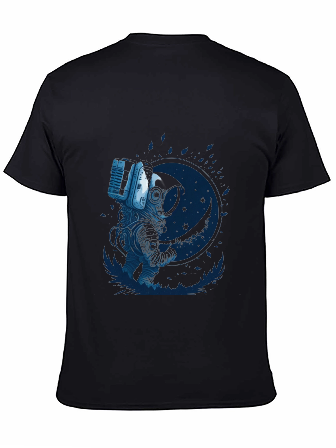 Astronaut Moon Graphic T-Shirt - Black
