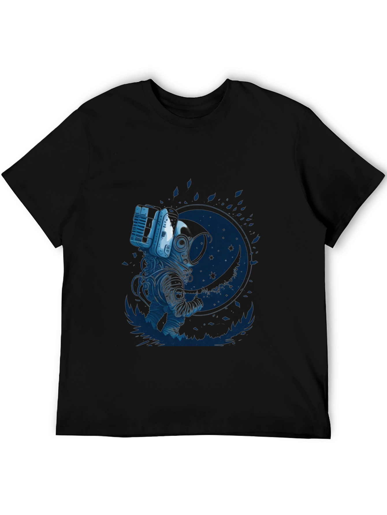 Astronaut Moon Graphic T-Shirt - Black