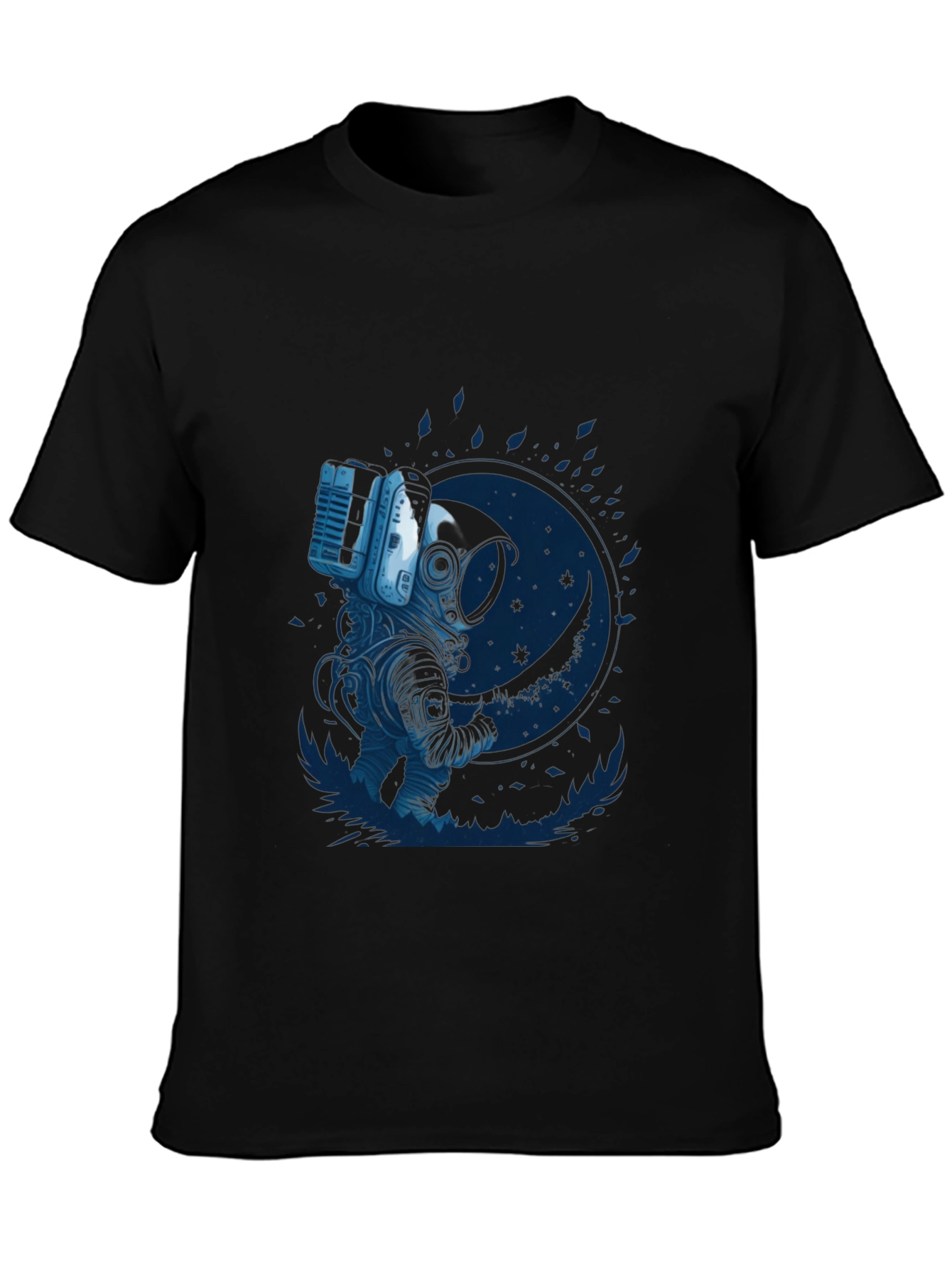 Astronaut Moon Graphic T-Shirt - Black
