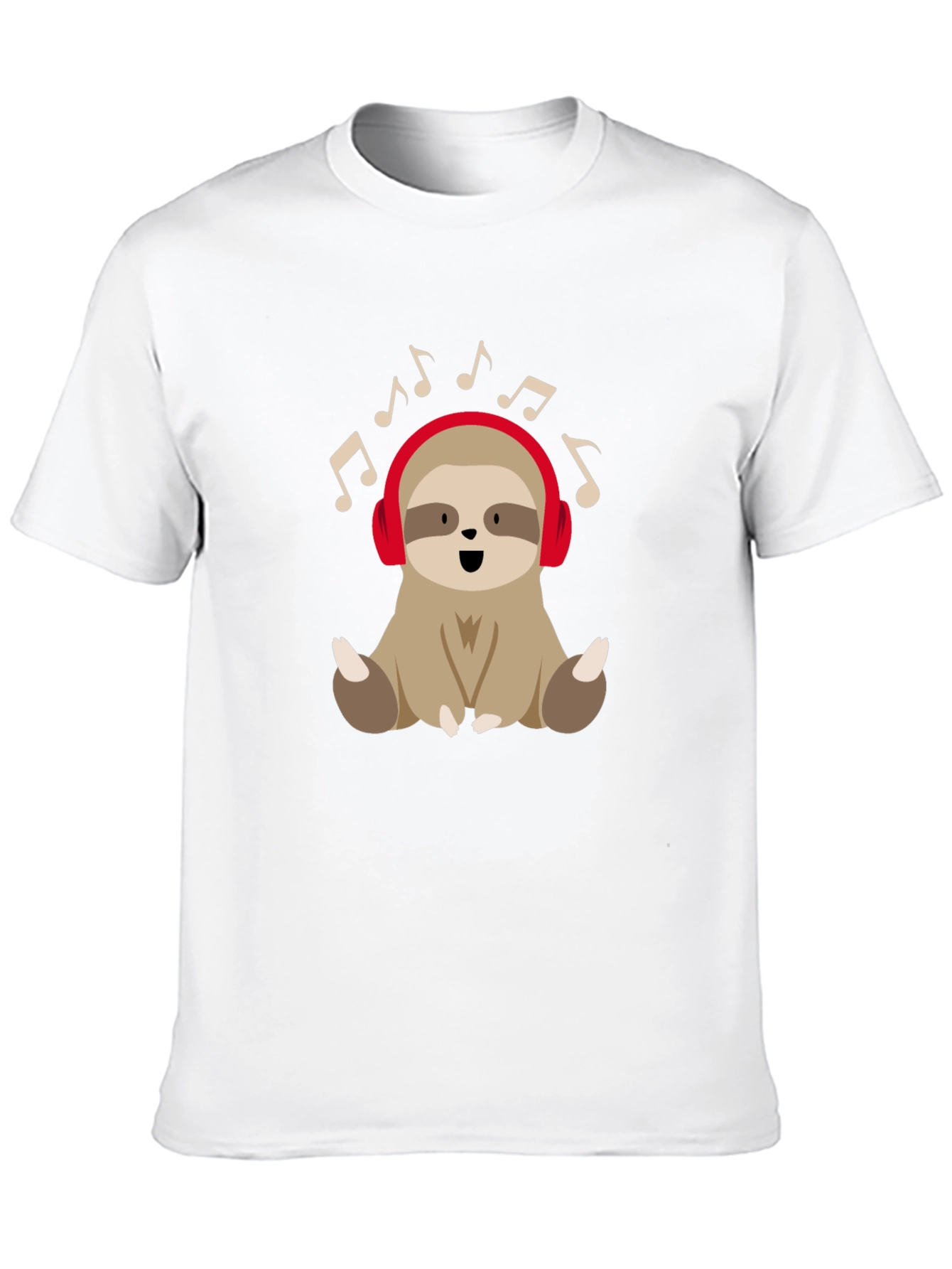 Sloth Music Lover T-Shirt - Cute Cartoon Design