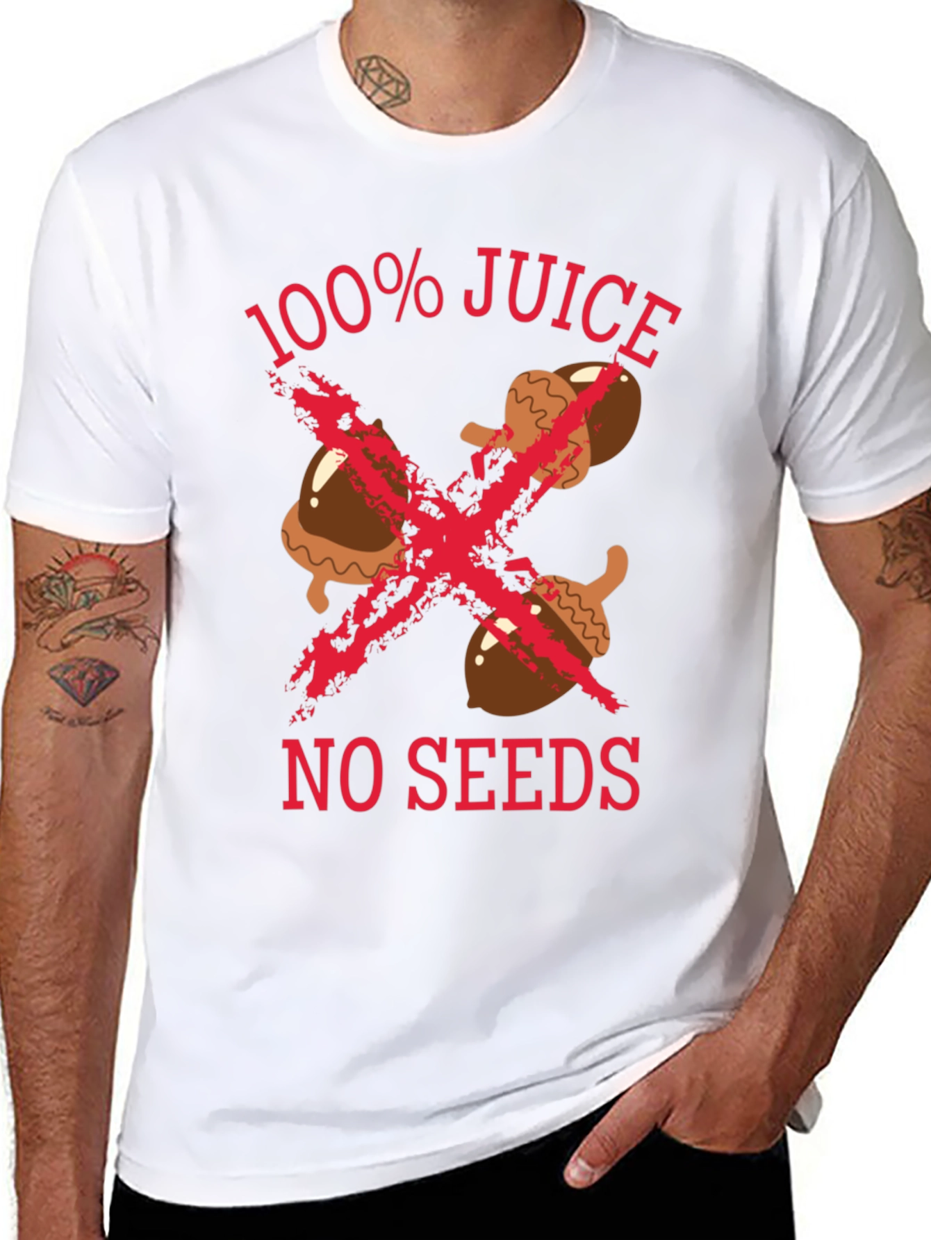 100% Juice No Seeds Graphic Tee - Black