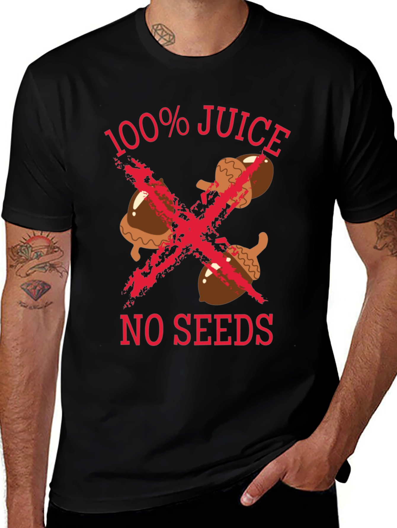 100% Juice No Seeds Graphic Tee - Black