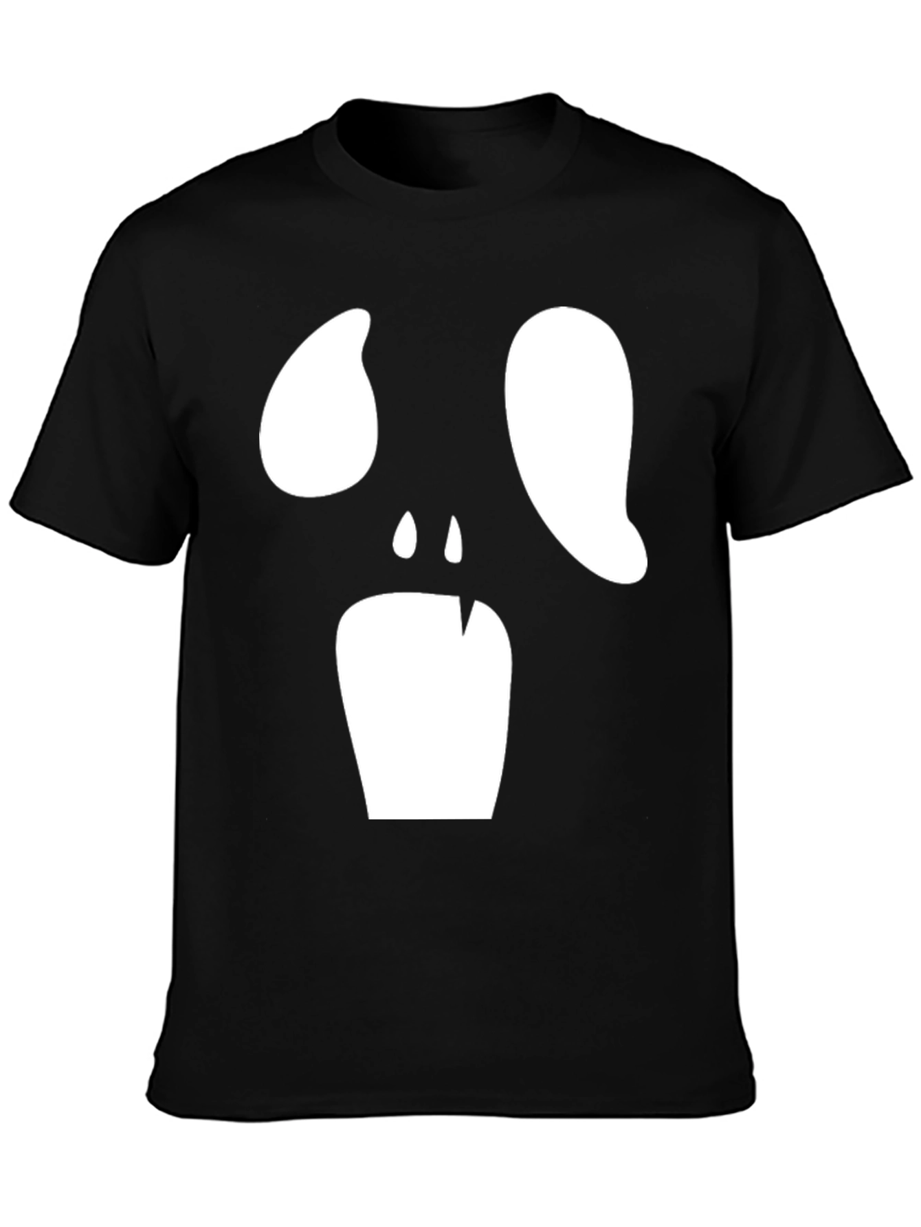 Spooky Face Graphic Tee - Black Halloween Shirt
