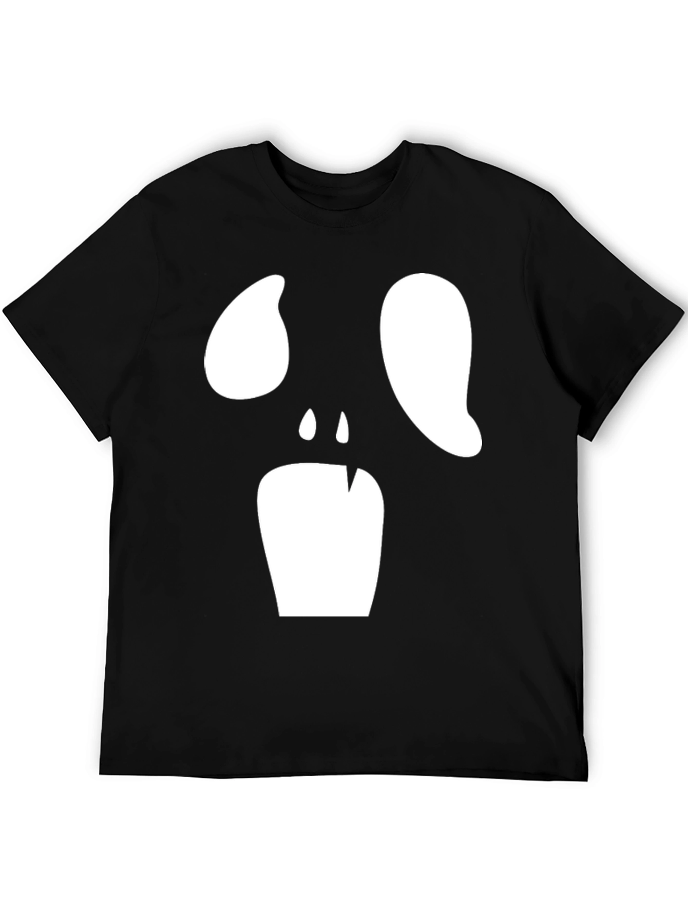 Spooky Face Graphic Tee - Black Halloween Shirt