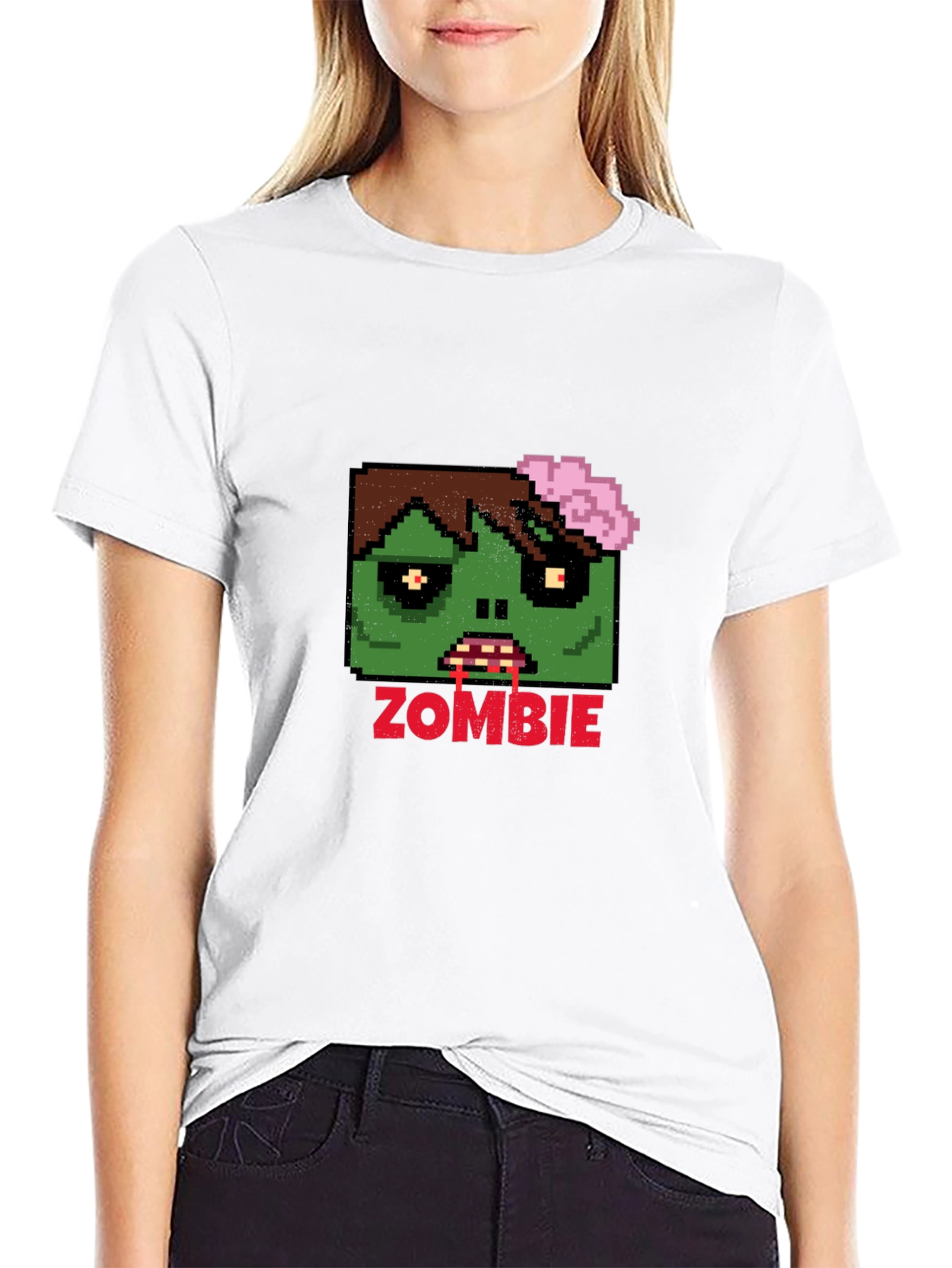 Pixel Zombie Graphic Tee - Unisex Black T-Shirt