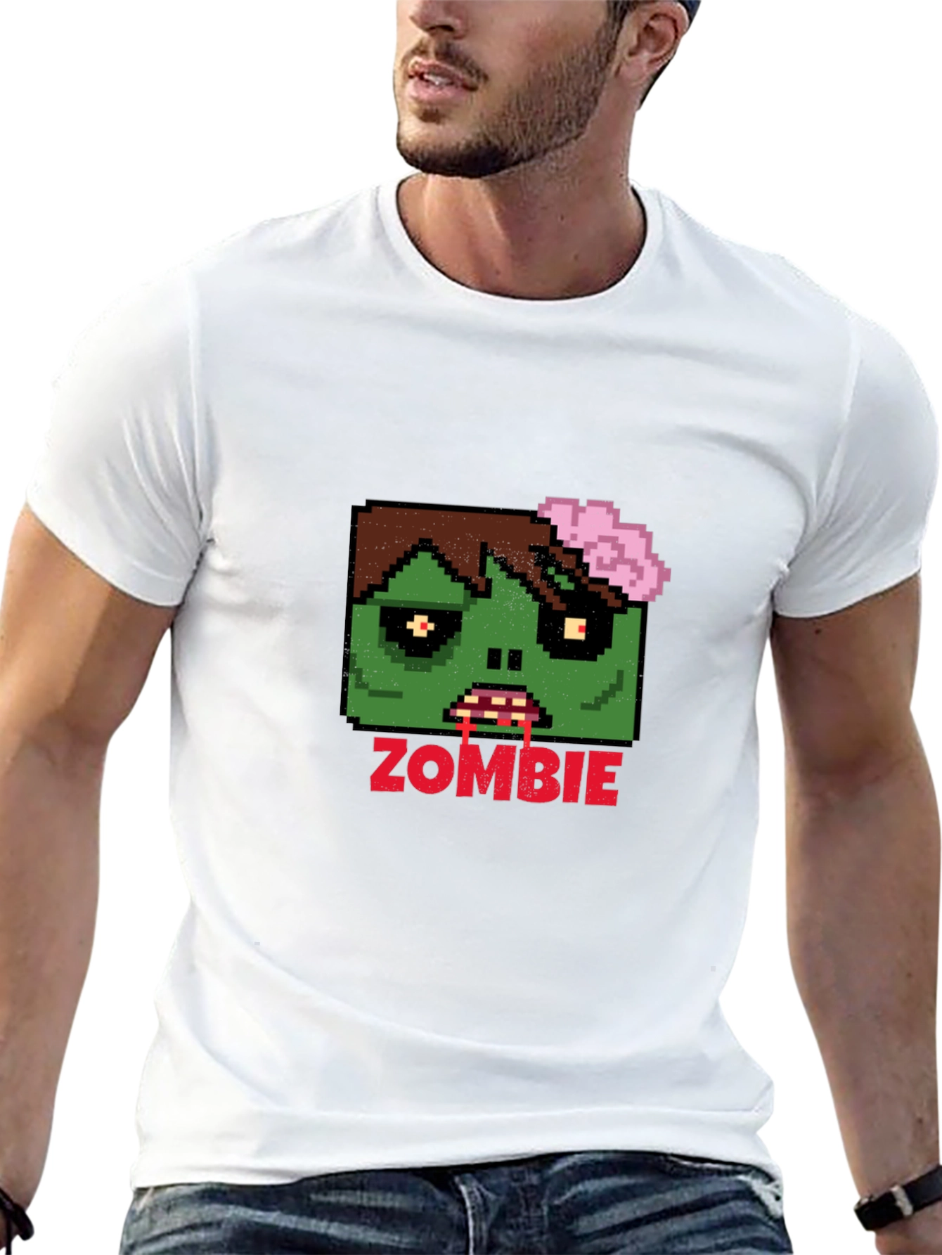 Pixel Zombie Graphic Tee - Unisex Black T-Shirt