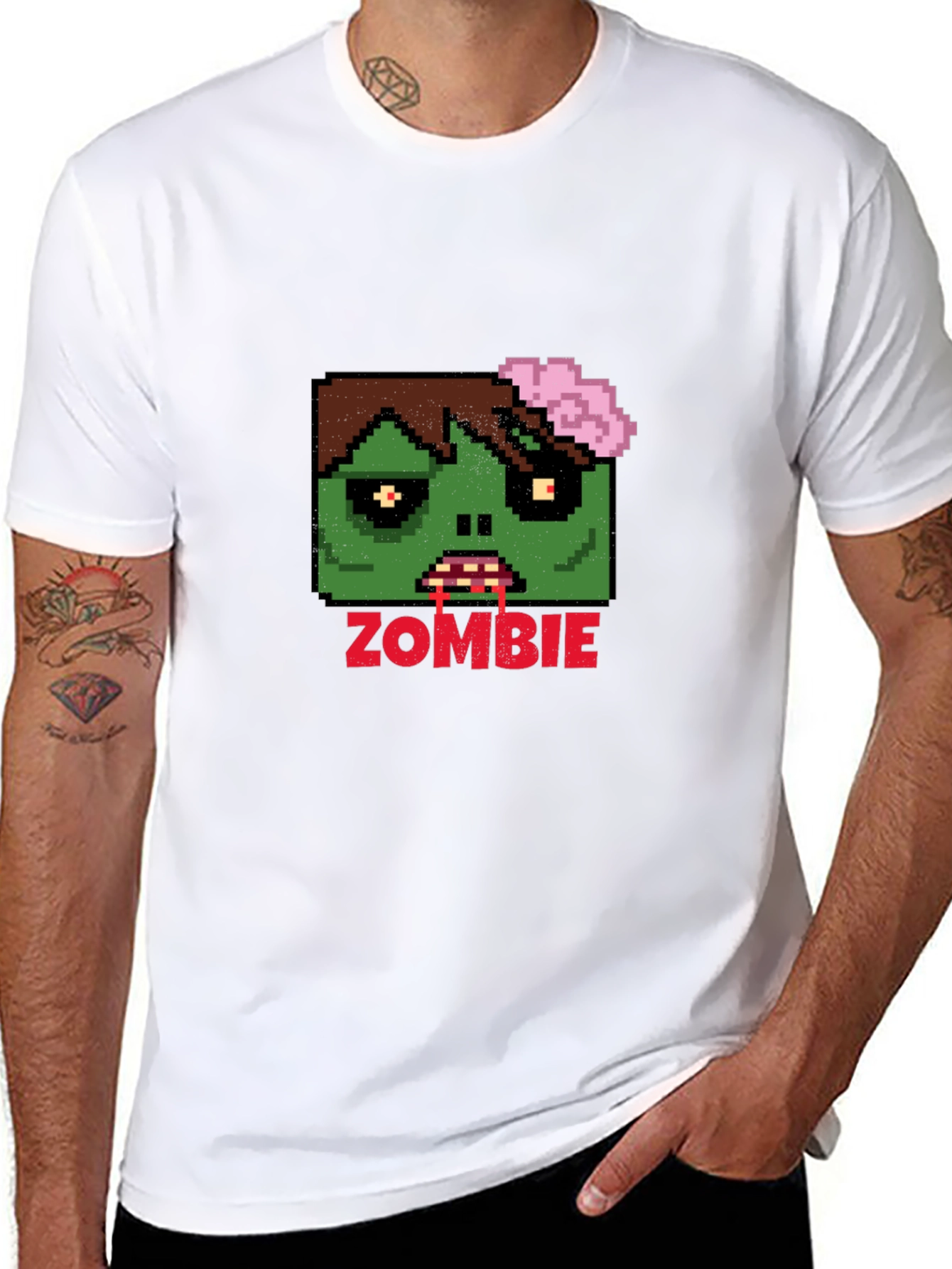 Pixel Zombie Graphic Tee - Unisex Black T-Shirt
