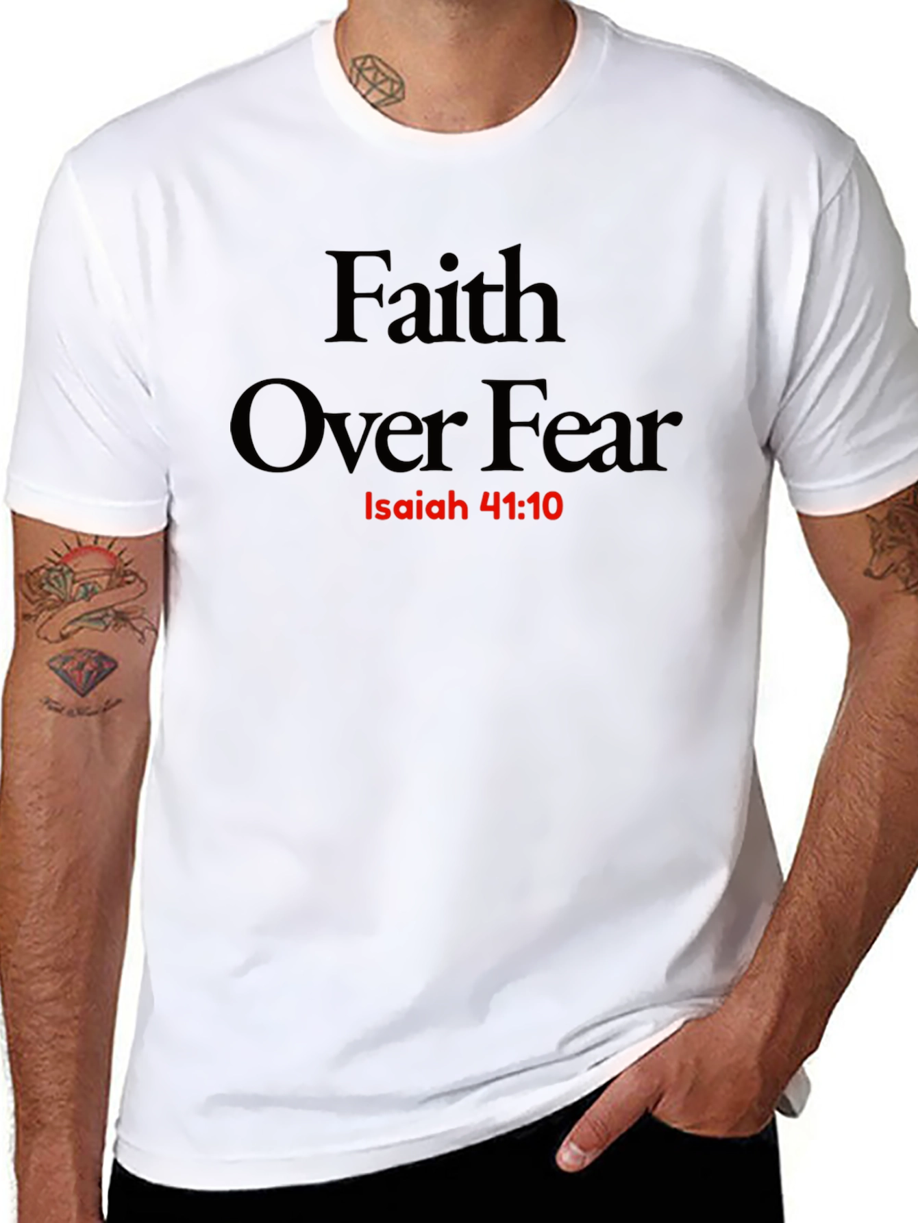 Faith Over Fear Graphic T-Shirt - Isaiah 41:10