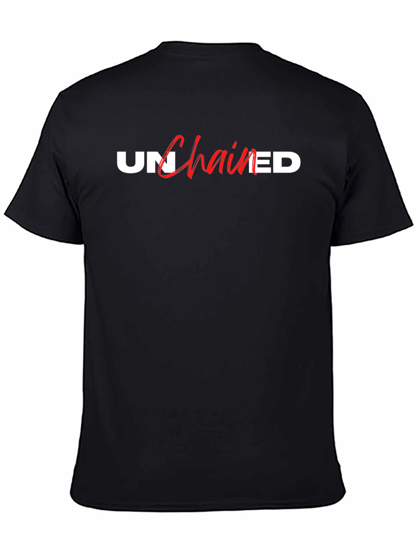 Unchained Black Graphic Tee - Stylish Statement Shirt