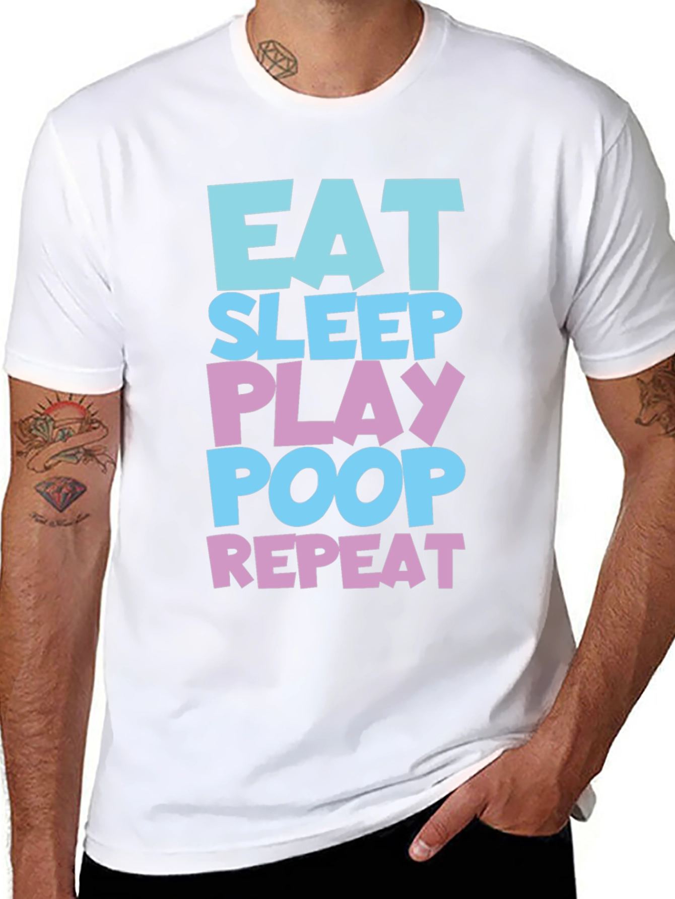 Eat Sleep Play Poop Repeat Funny T-Shirt