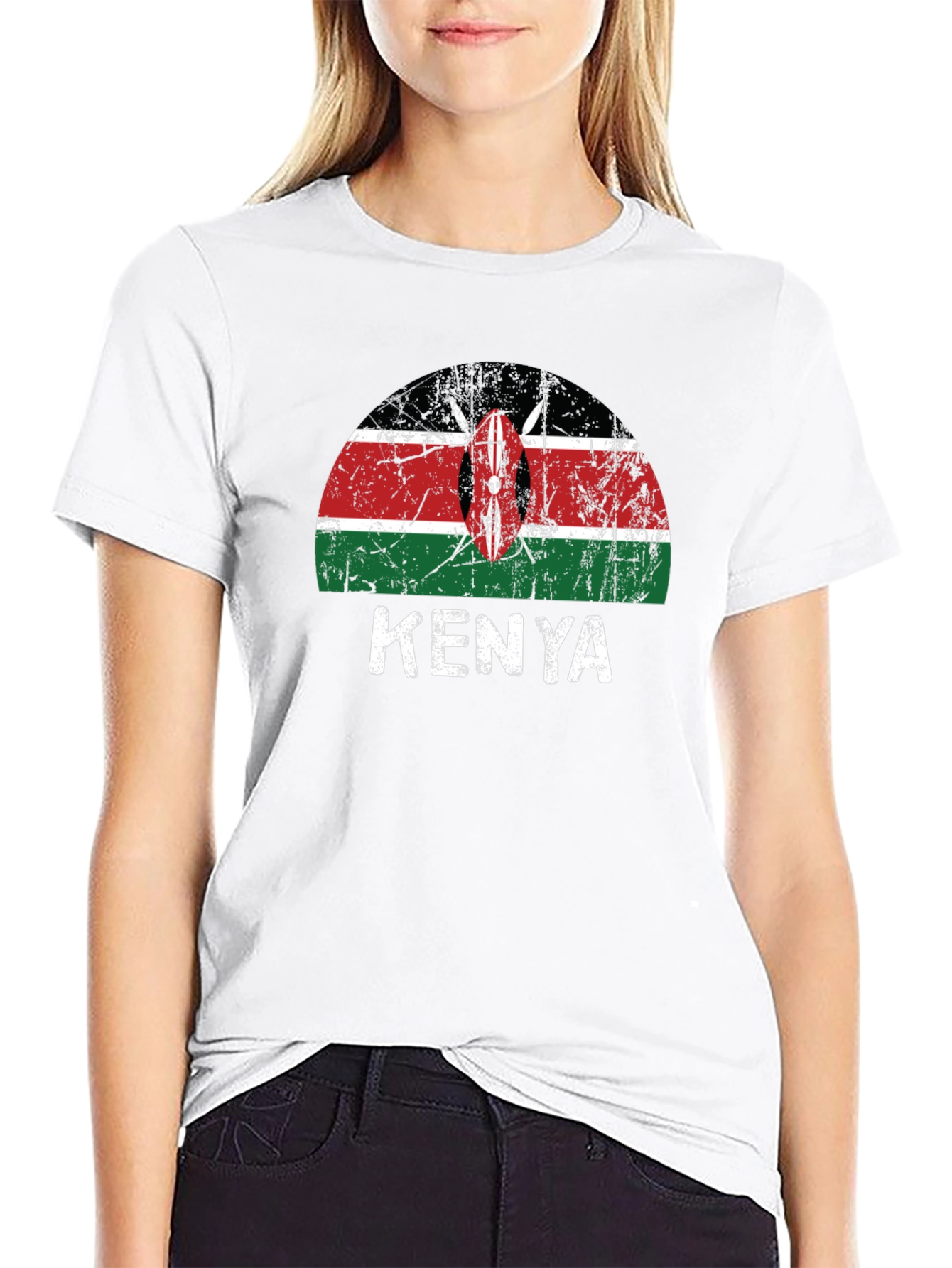 Kenya Flag Graphic Tee - Unisex Black T-Shirt