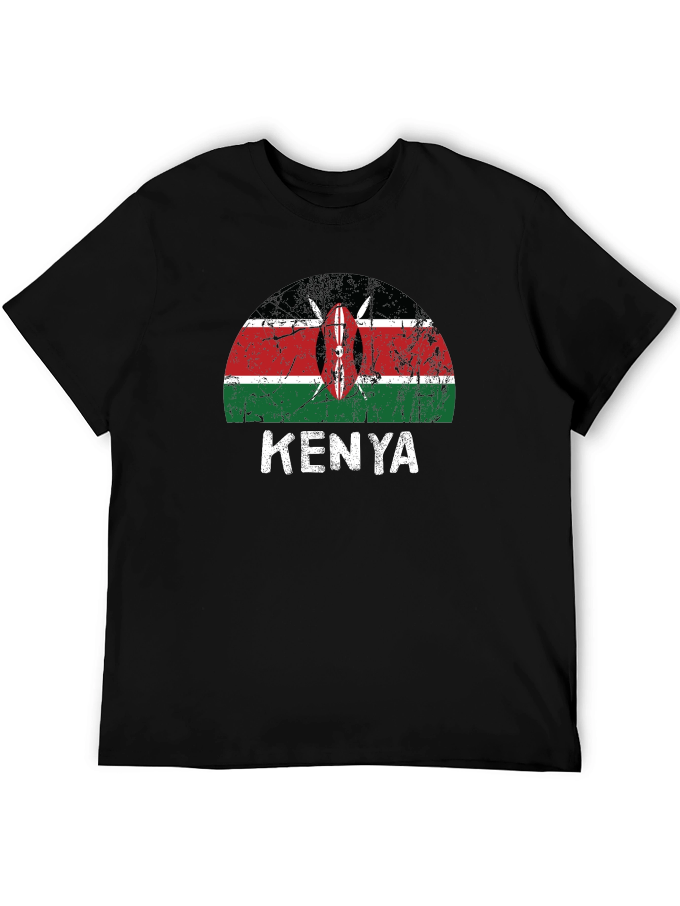 Kenya Flag Graphic Tee - Unisex Black T-Shirt