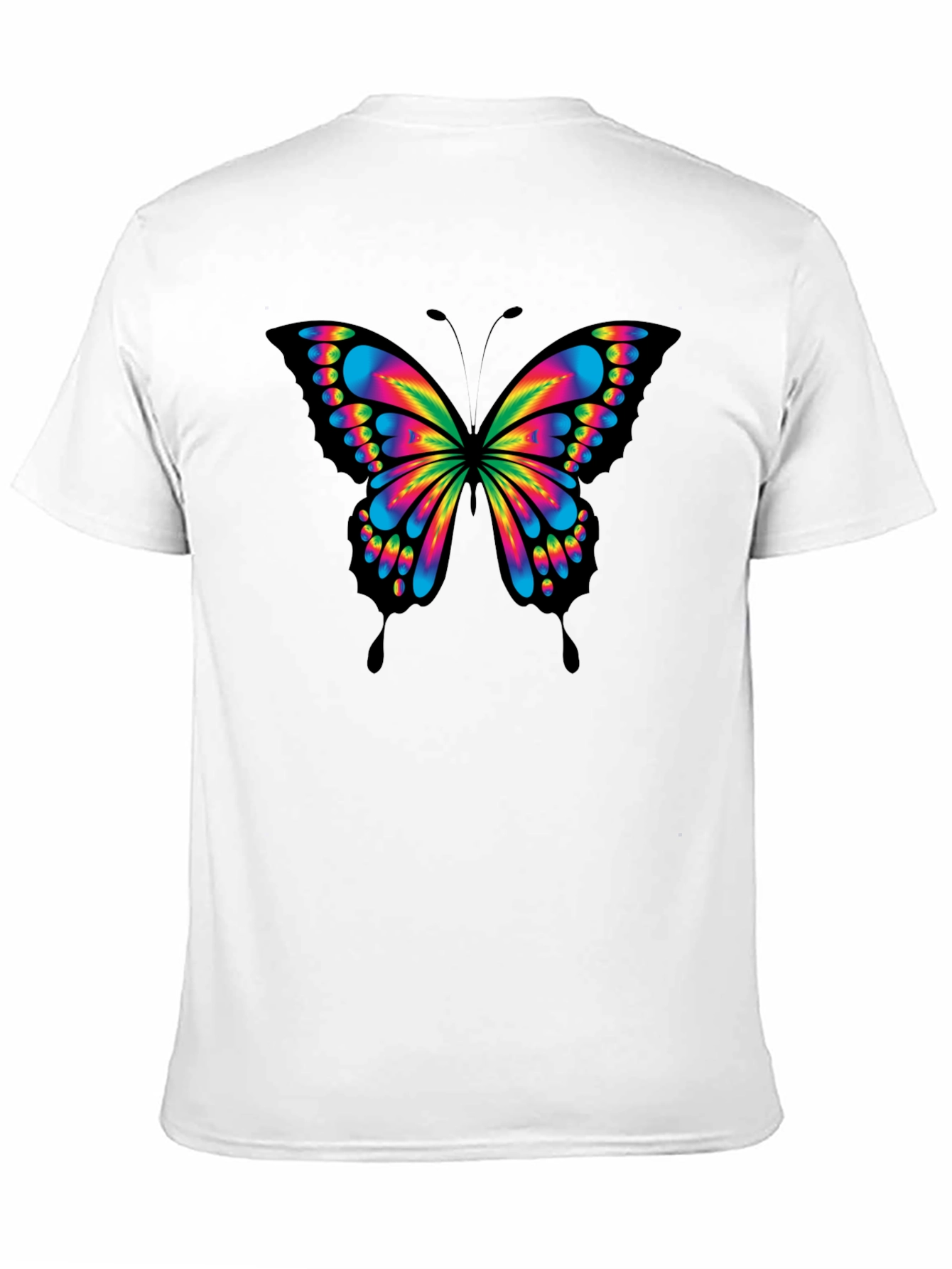 Vibrant Butterfly Graphic T-Shirt - Mens Black Tee