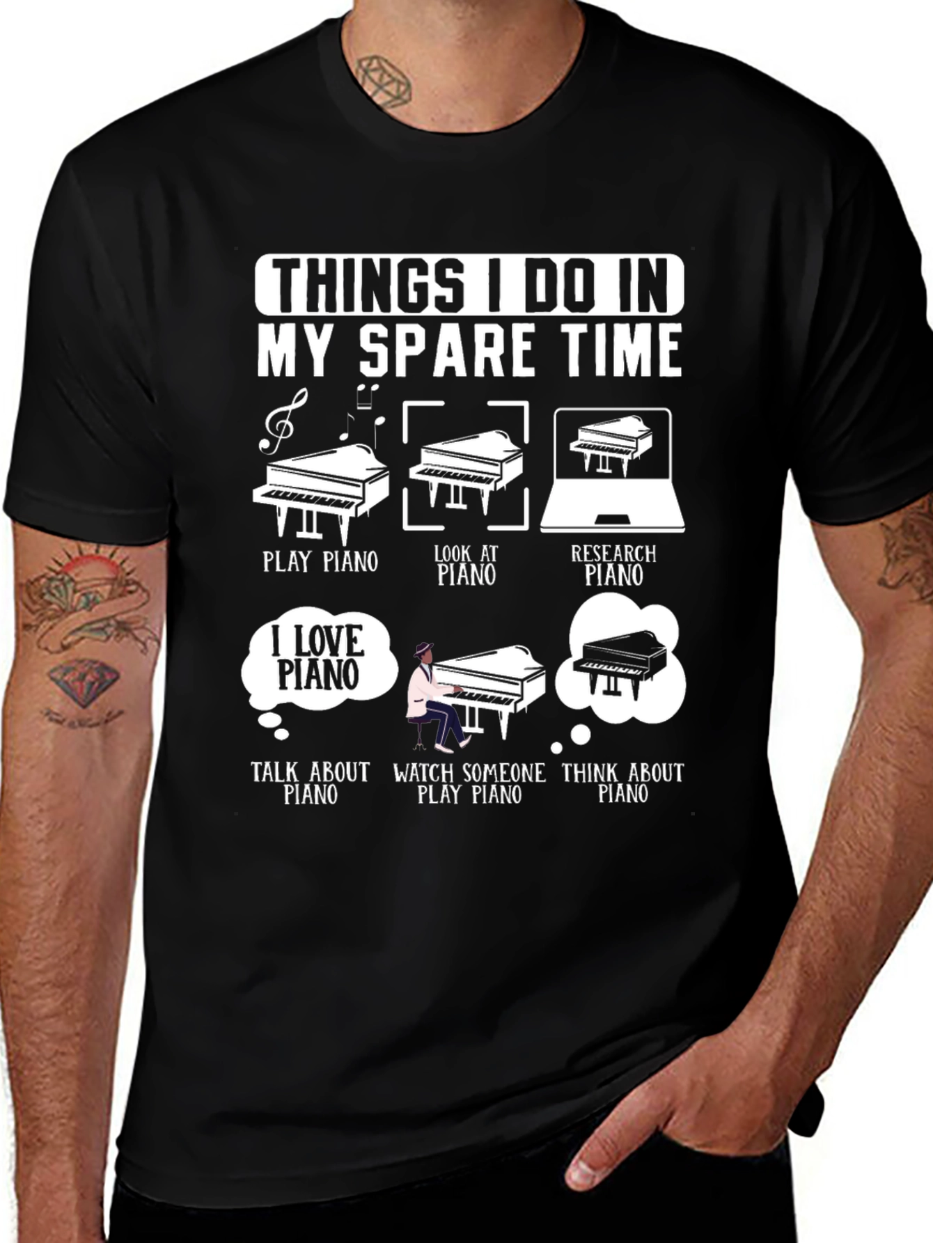 Piano Lover T-Shirt - Spare Time Activities