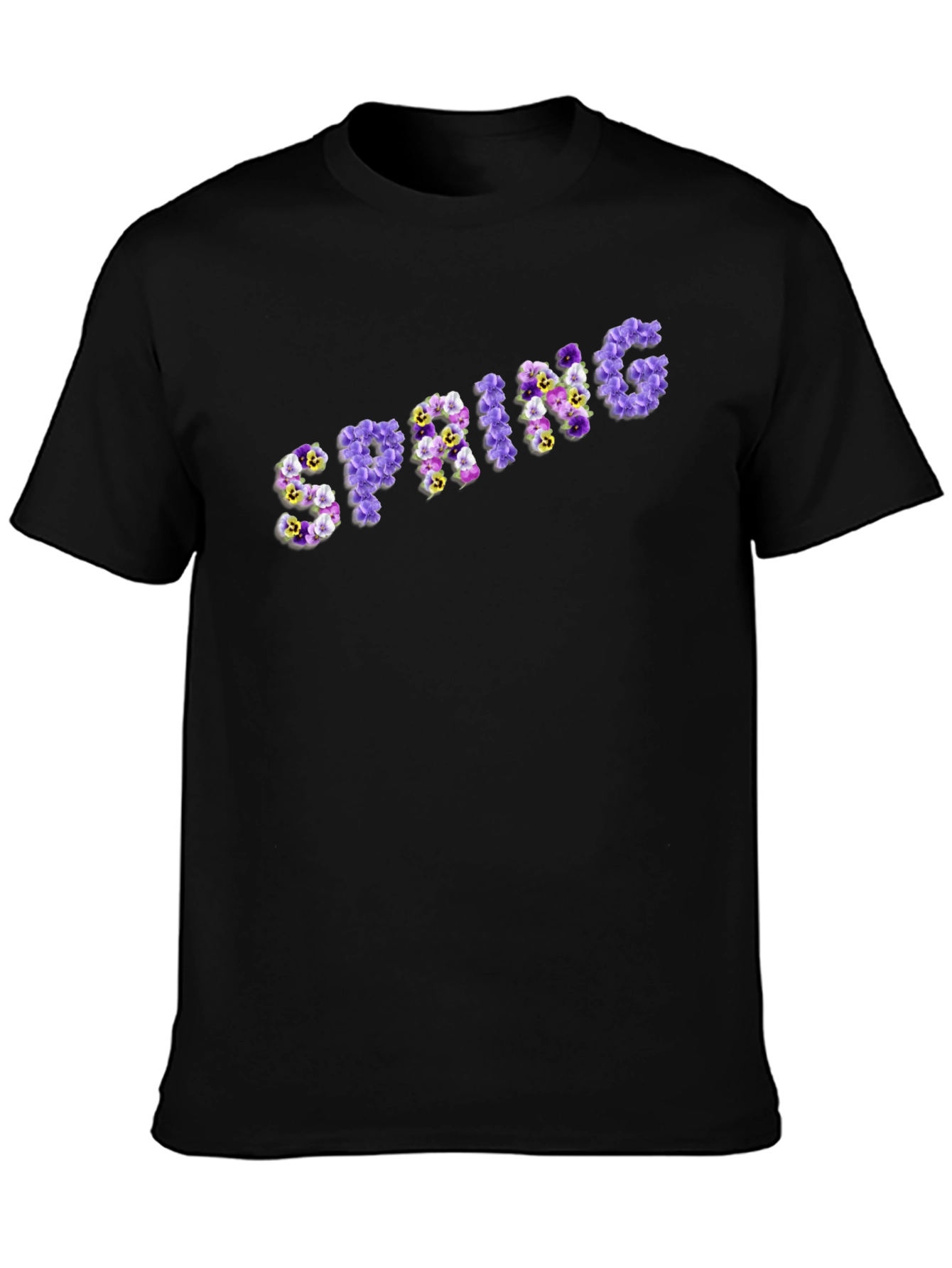 Floral Spring T-Shirt - Stylish Black Tee
