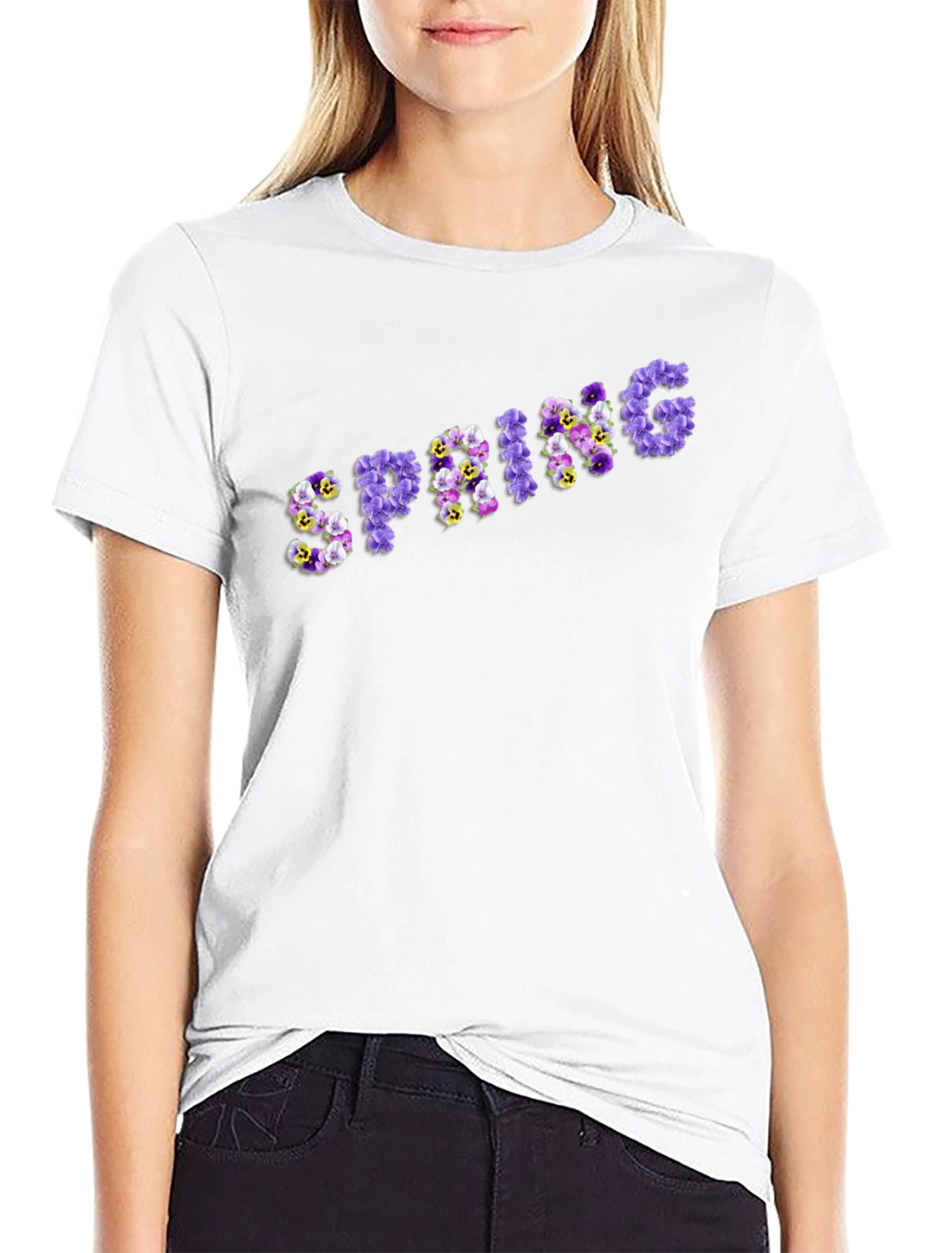 Floral Spring T-Shirt - Stylish Black Tee