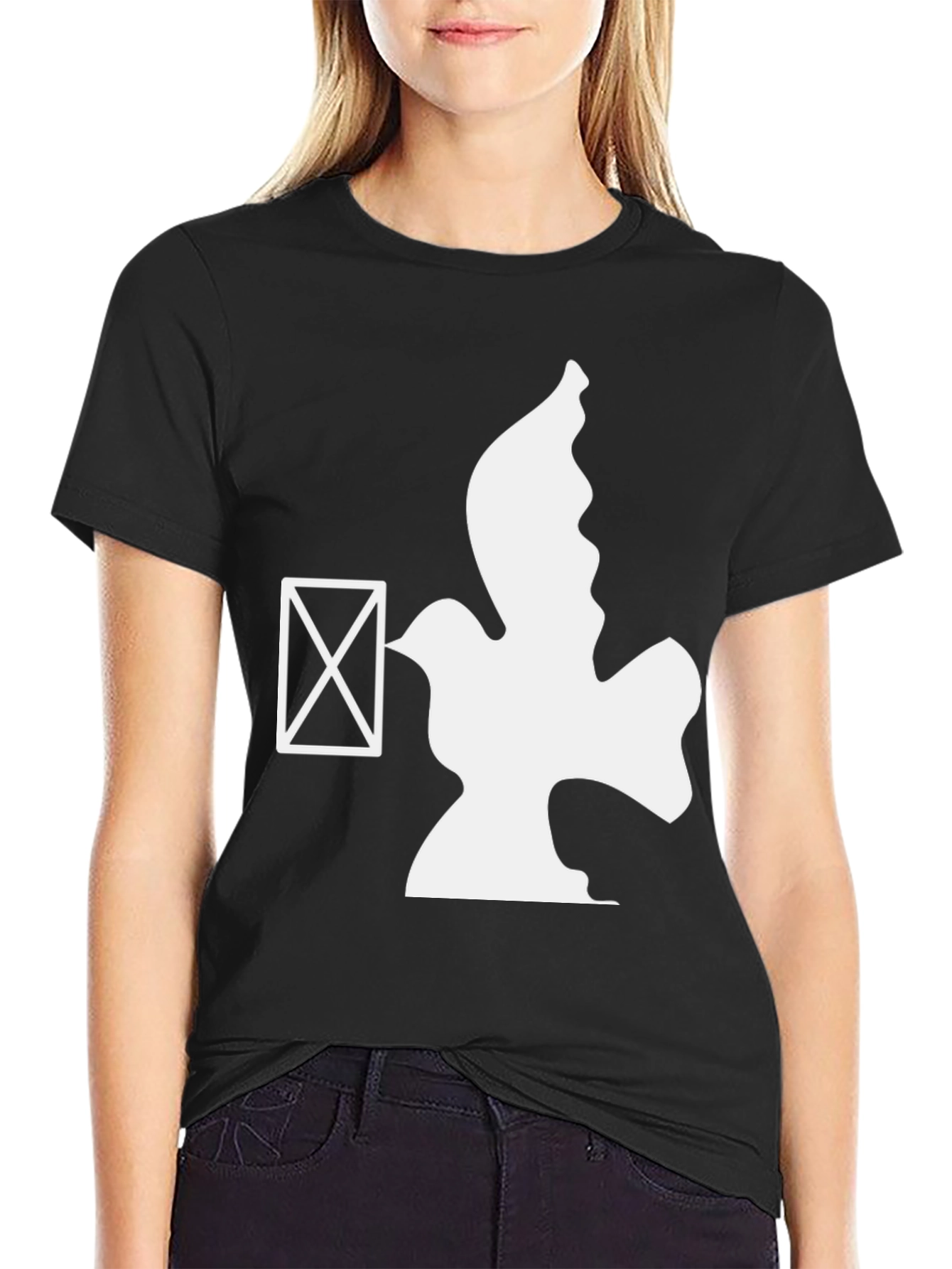 Dove & Envelope Graphic Tee - Mens Black T-Shirt