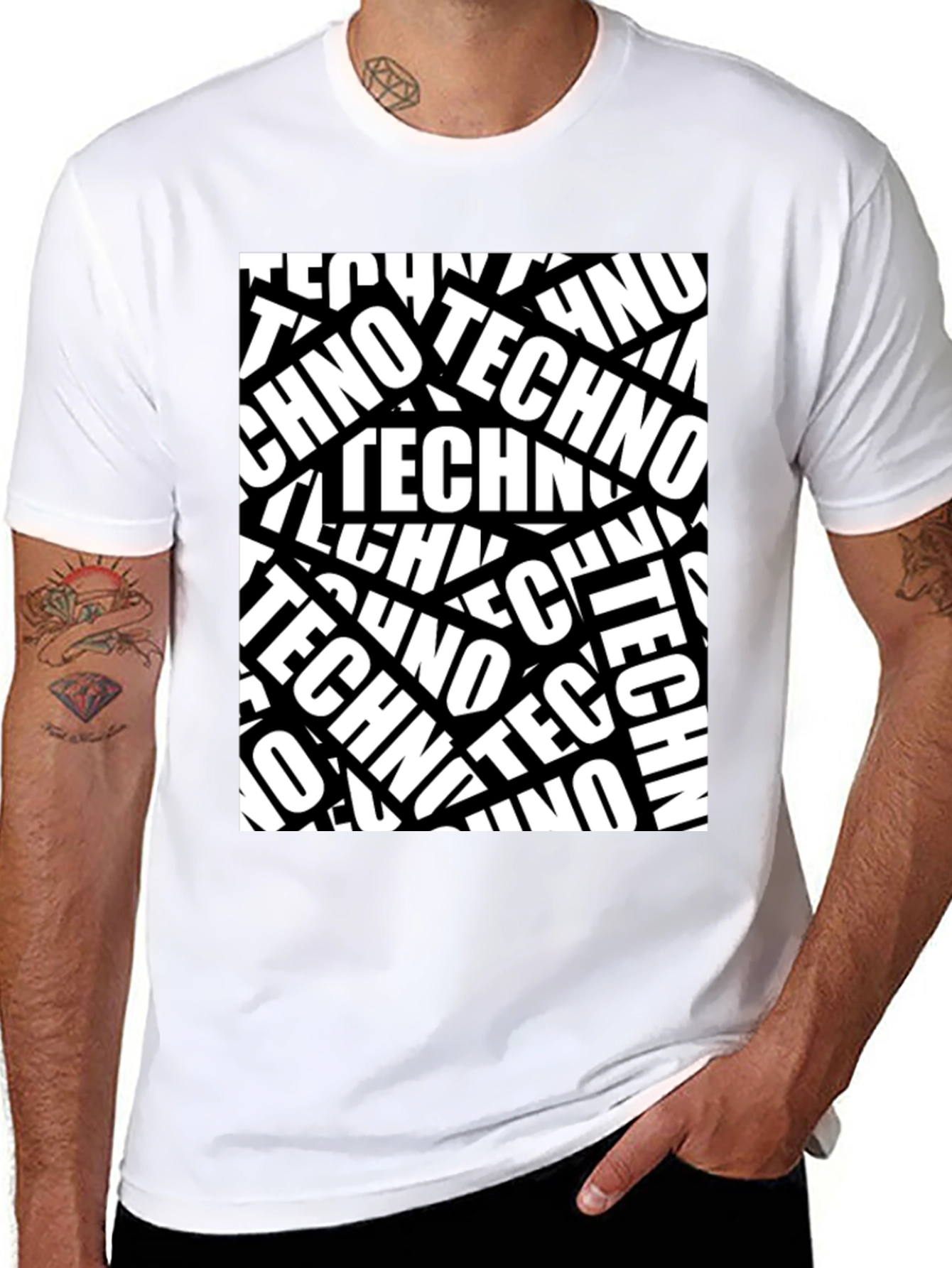 Bold Techno T-Shirt - Black Graphic Tee