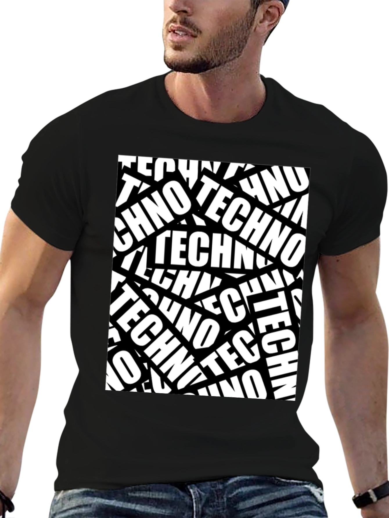 Bold Techno T-Shirt - Black Graphic Tee